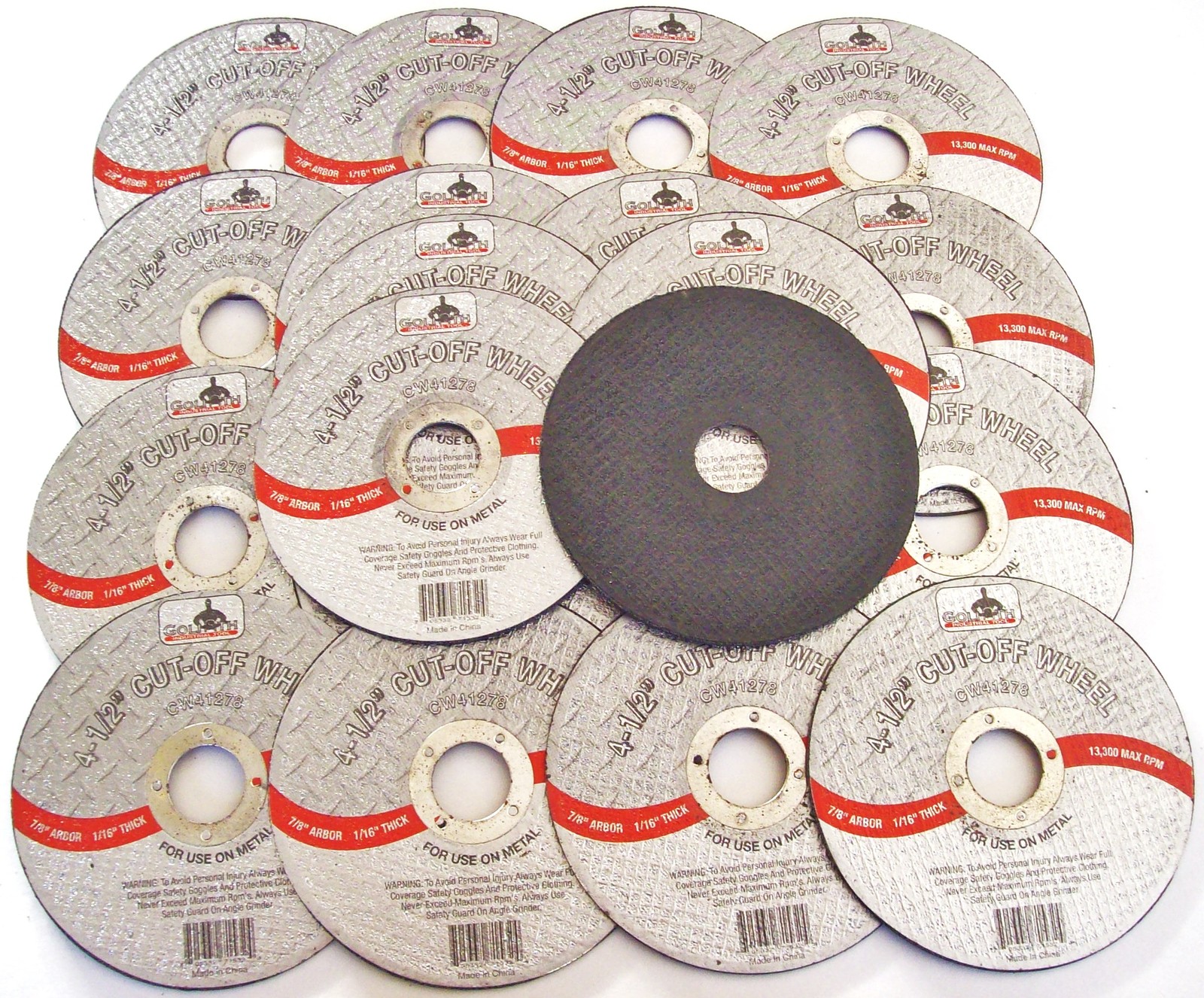 10 GOLIATH INDUSTRIAL 4-1/2″ CUT OFF WHEELS CW41278 DISCS ANGLE GRINDER GRINDING
