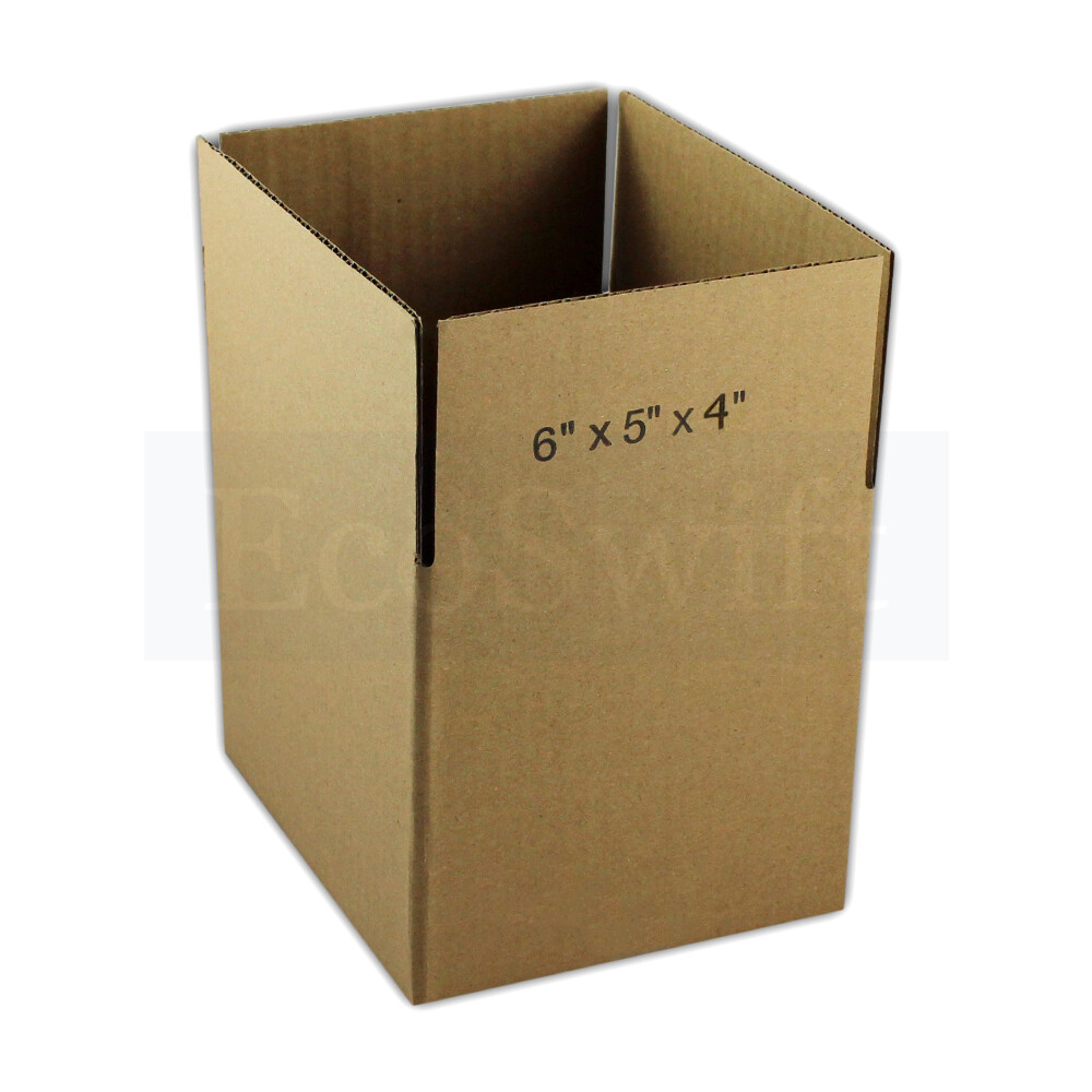 1-Box 6x5x4 EcoSwift Cardboard Packing Moving Shipping Box Corrugated Carton