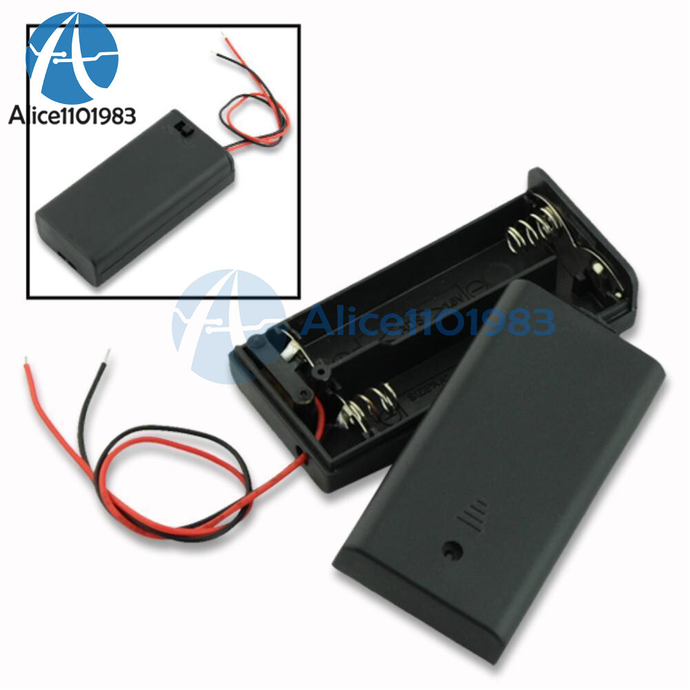 1/2/5PCS AA 2A Battery Holder Box Case with ON/OFF Switch Cover for 2AA Battery