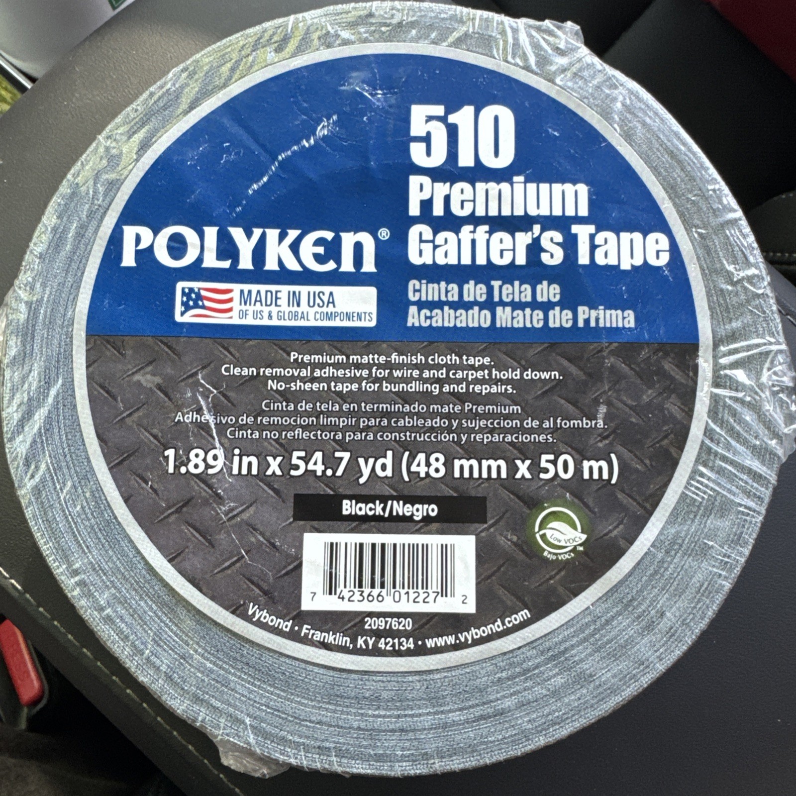 Polyken 510 Premium Gaffer’s Tape Black 2″x55 yds. (48mm x 50m)