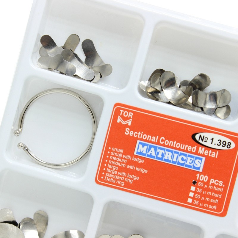 Dental Sectional Contoured Metal Matrices Refill Matrix Band Ledge 35-50um Kit