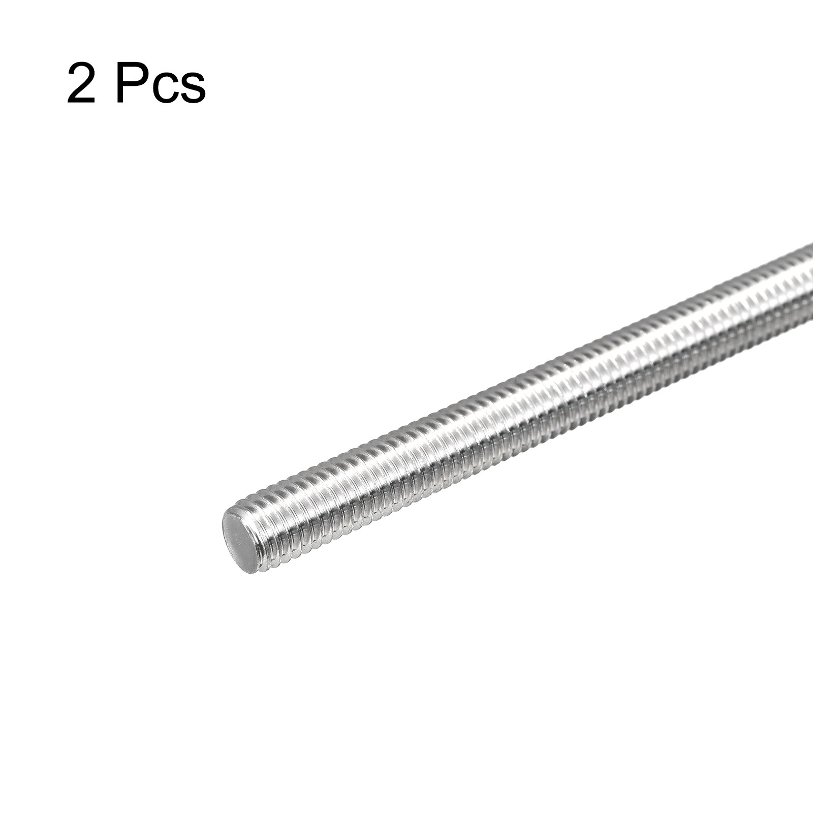 2Pc M8 x 400mm 1.25mm Thread Pitch Fully Threaded Rod,Right Hand Threaded Rods