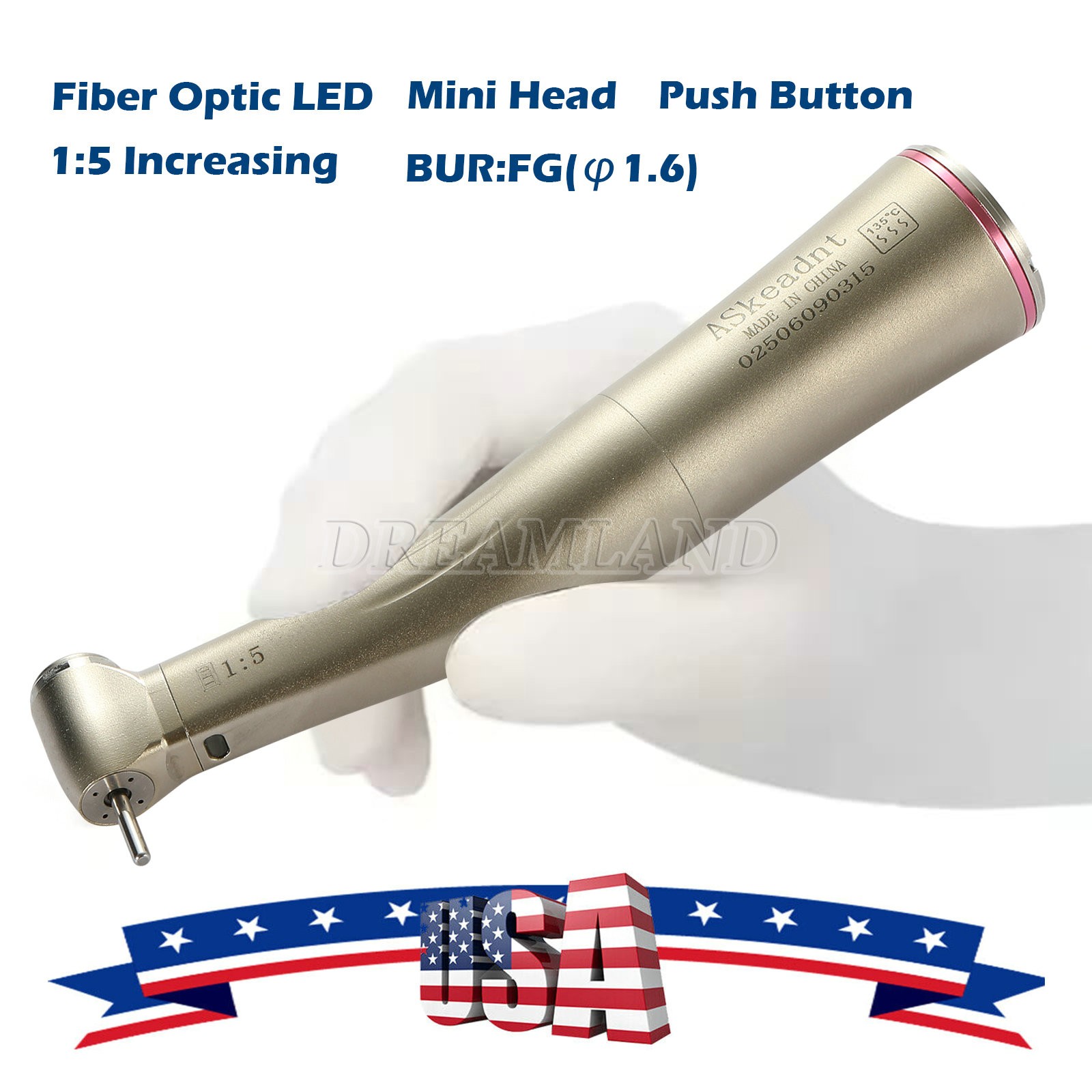 ASkeadnt Mini Head High Speed Attachment Contra Angle 1:5 Electric