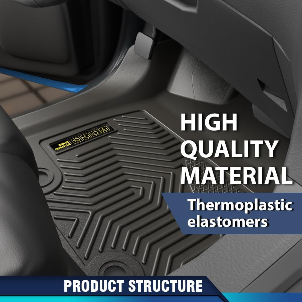 TPE Floor Mats for F150 Supercab 2015-2025 No Factory Carpet All Weather 3Pcs