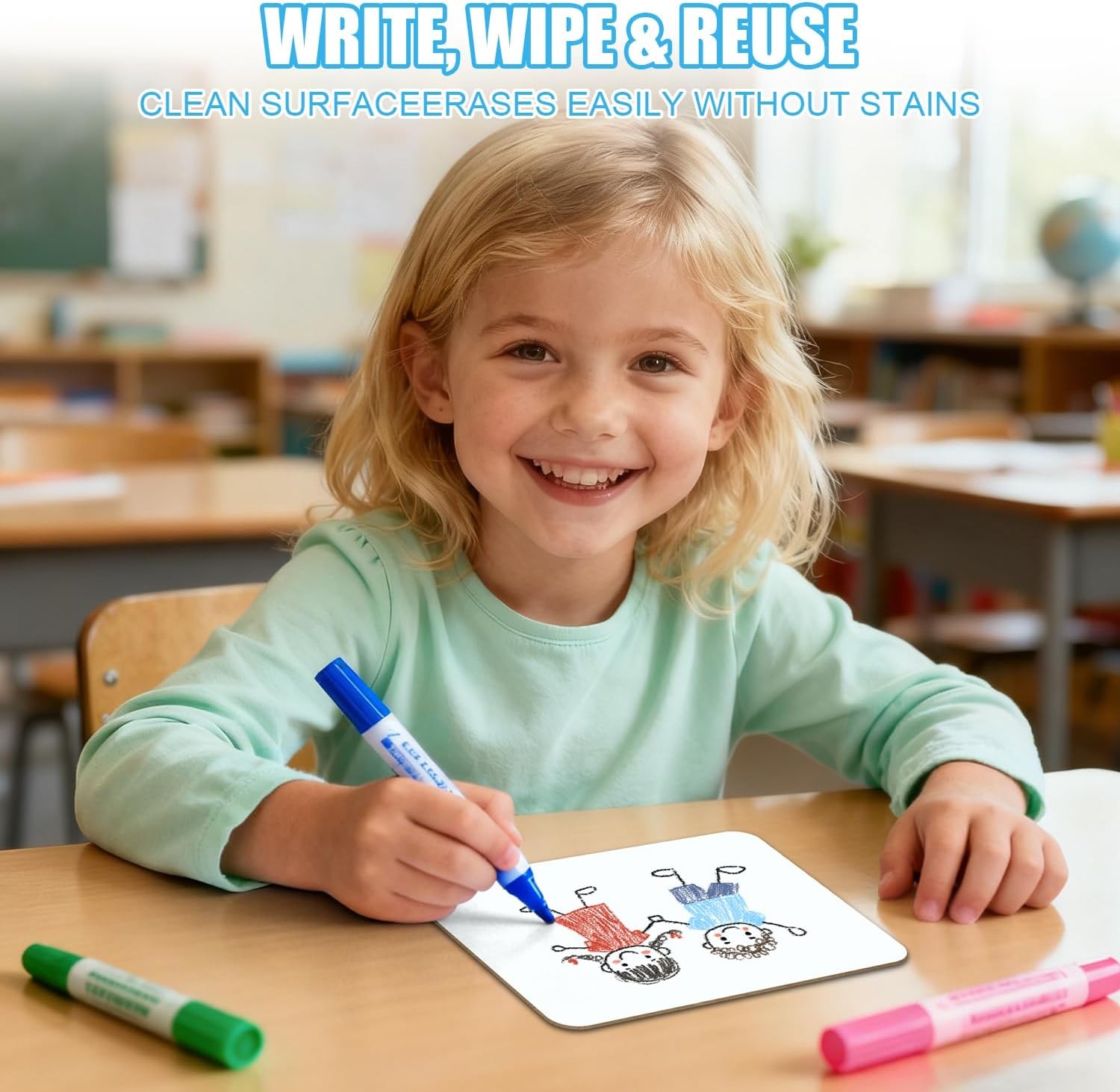 6-Pack Small Whiteboard Dry Erase Boards, 5″x7″ Mini Lapboards for Students &