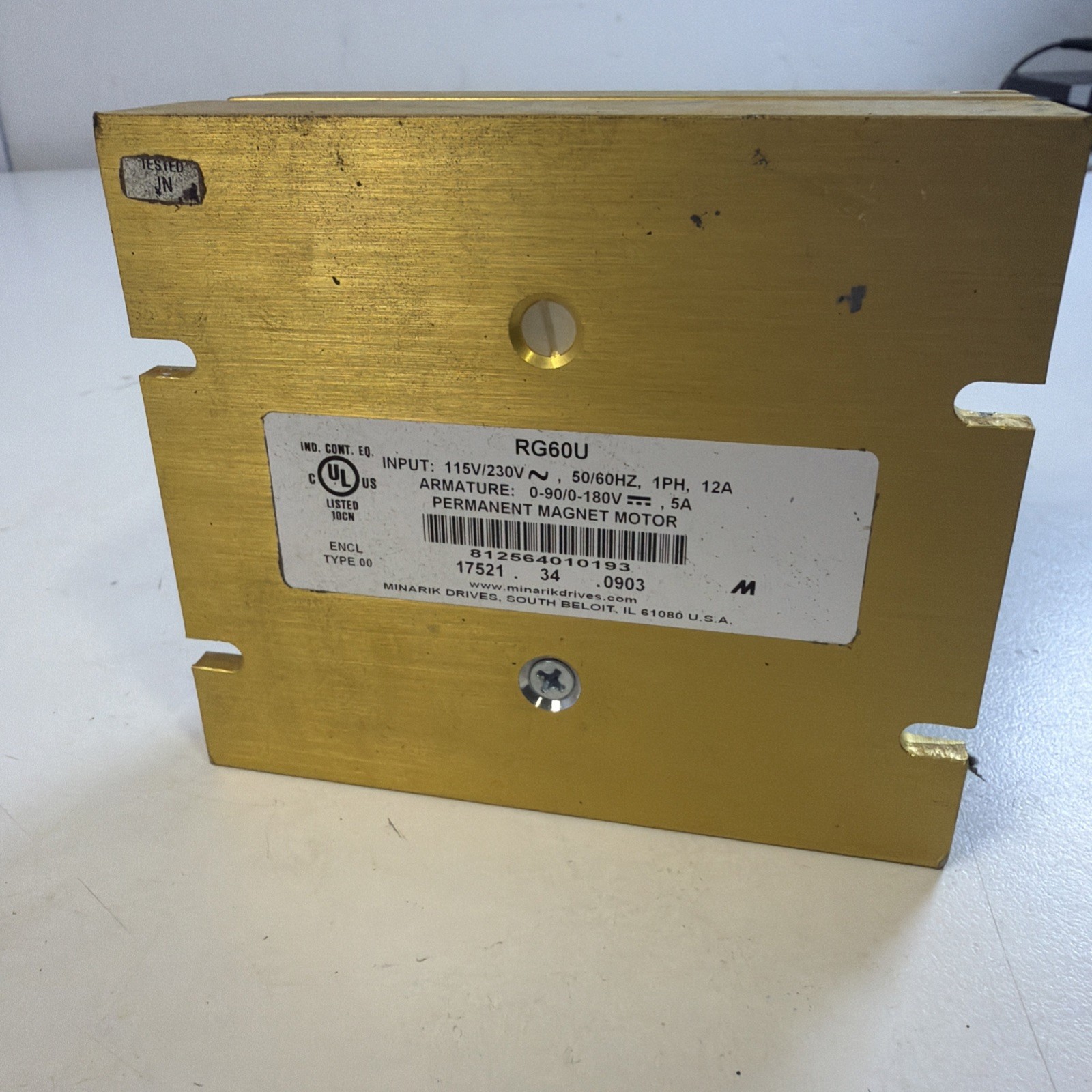 MINARIK PERMANENT MAGNET MOTOR 115V/230V 50/60HZ 1PH 7.5A RG60U