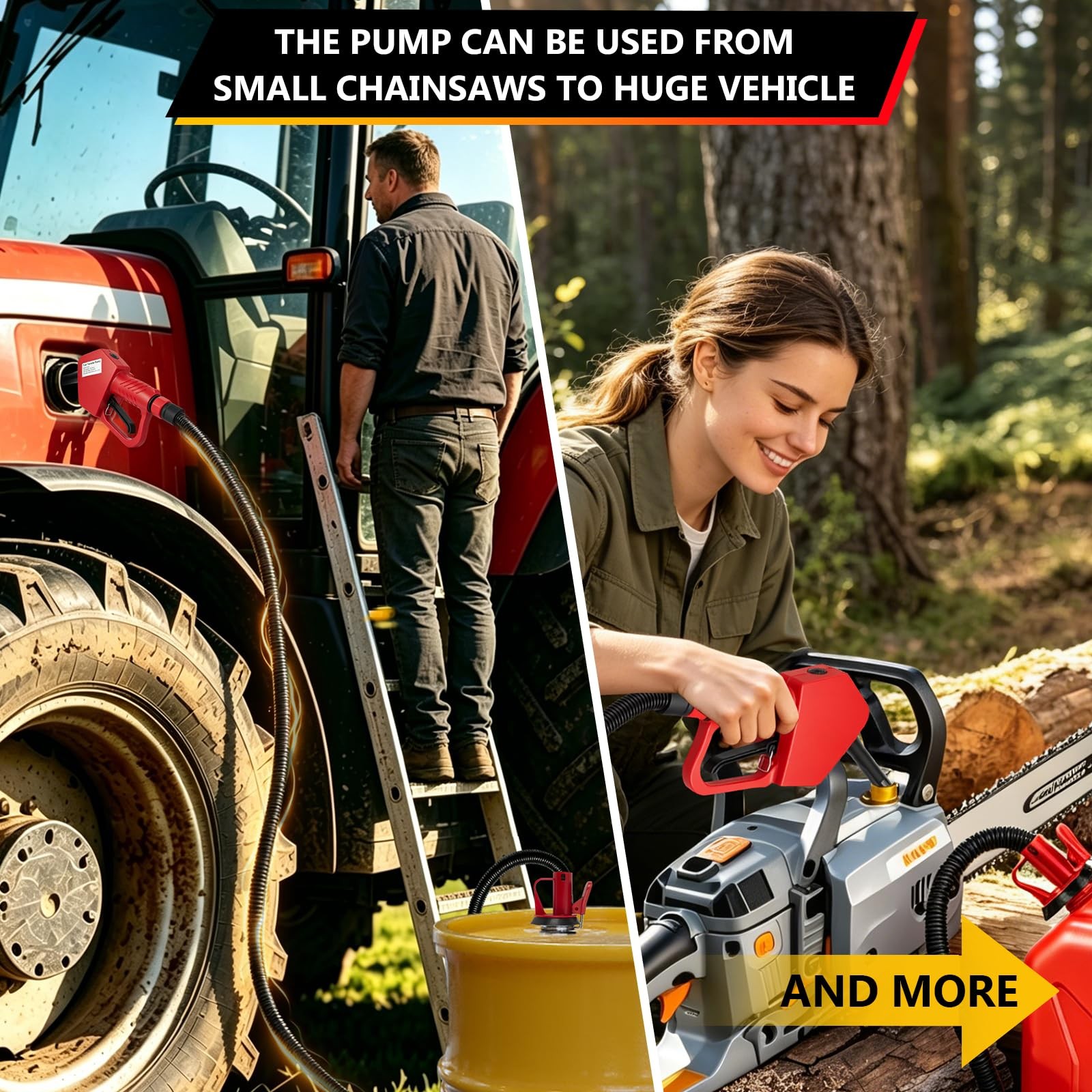 5GPM Fuel Transfer Pump with Auto-Stop & Hand Nozzle, 118» pumping lift, fit…