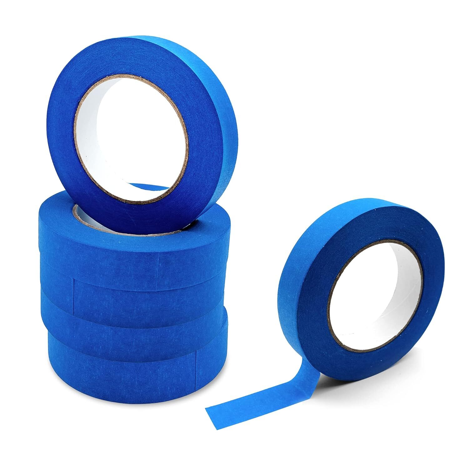 12 Rolls Blue Painters Masking Tape, 1 Inch x 60 Yards 5.5 Mil, Walls Painting