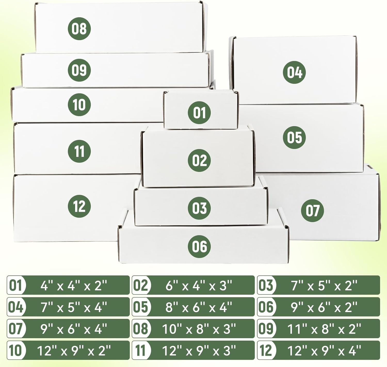50 Pack 7″X5″X2″ Inch Small Shipping Boxes White Corrugated Cardboard Box for Sm