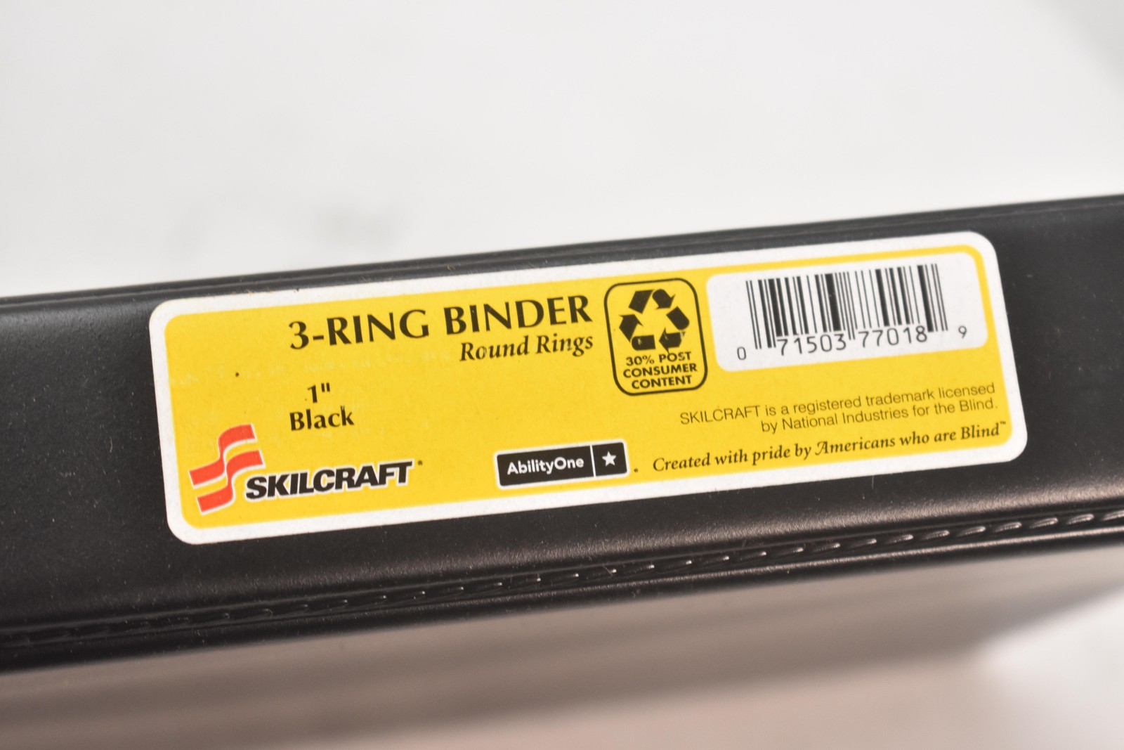 Lot Of 4 SKILCRAFT Black 1in 3-Ring Round Ring Daily Use Binders Office Supplies