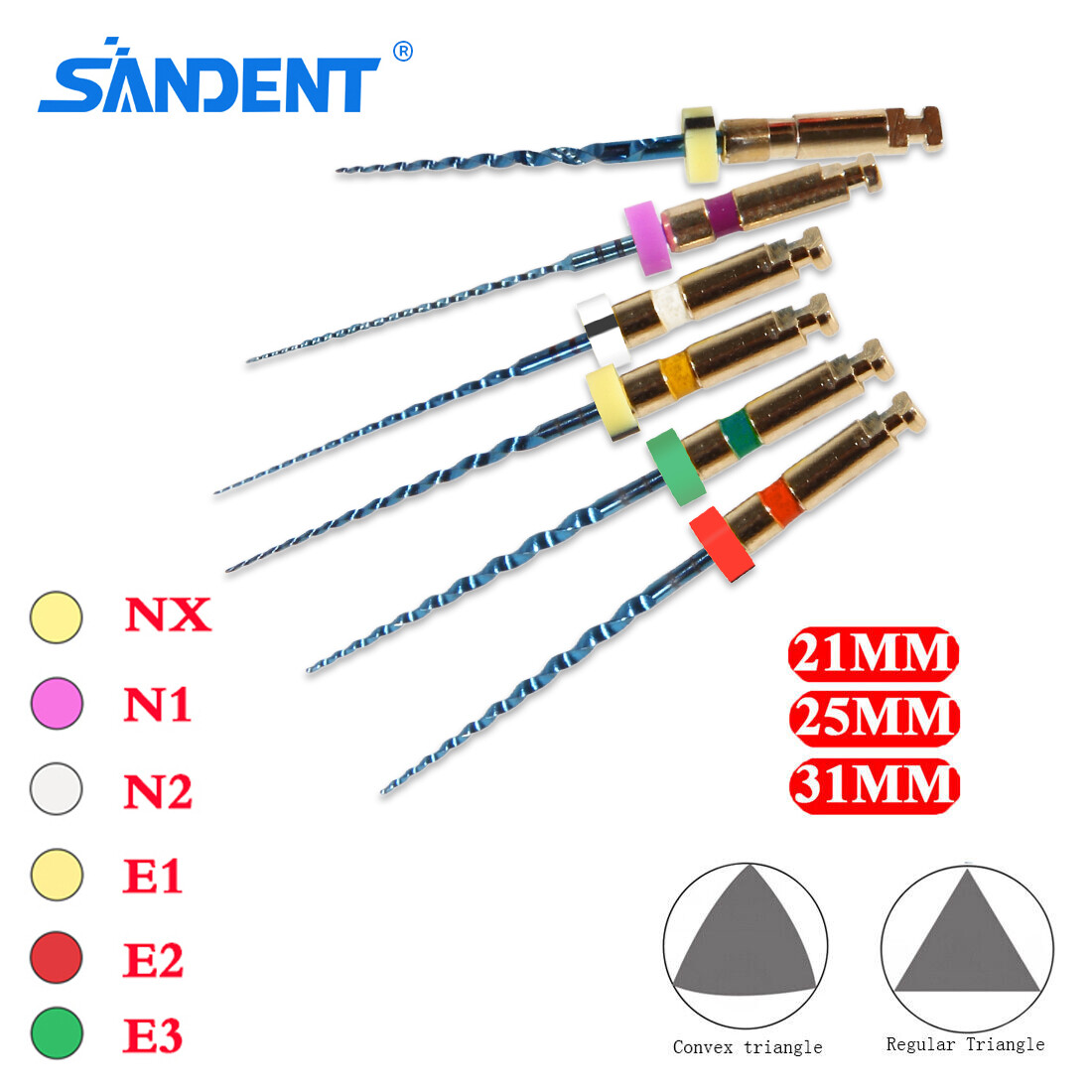 6pcs Endodontic Dental Endo Files Rotary NITI Files 21/25/31MM Dentist