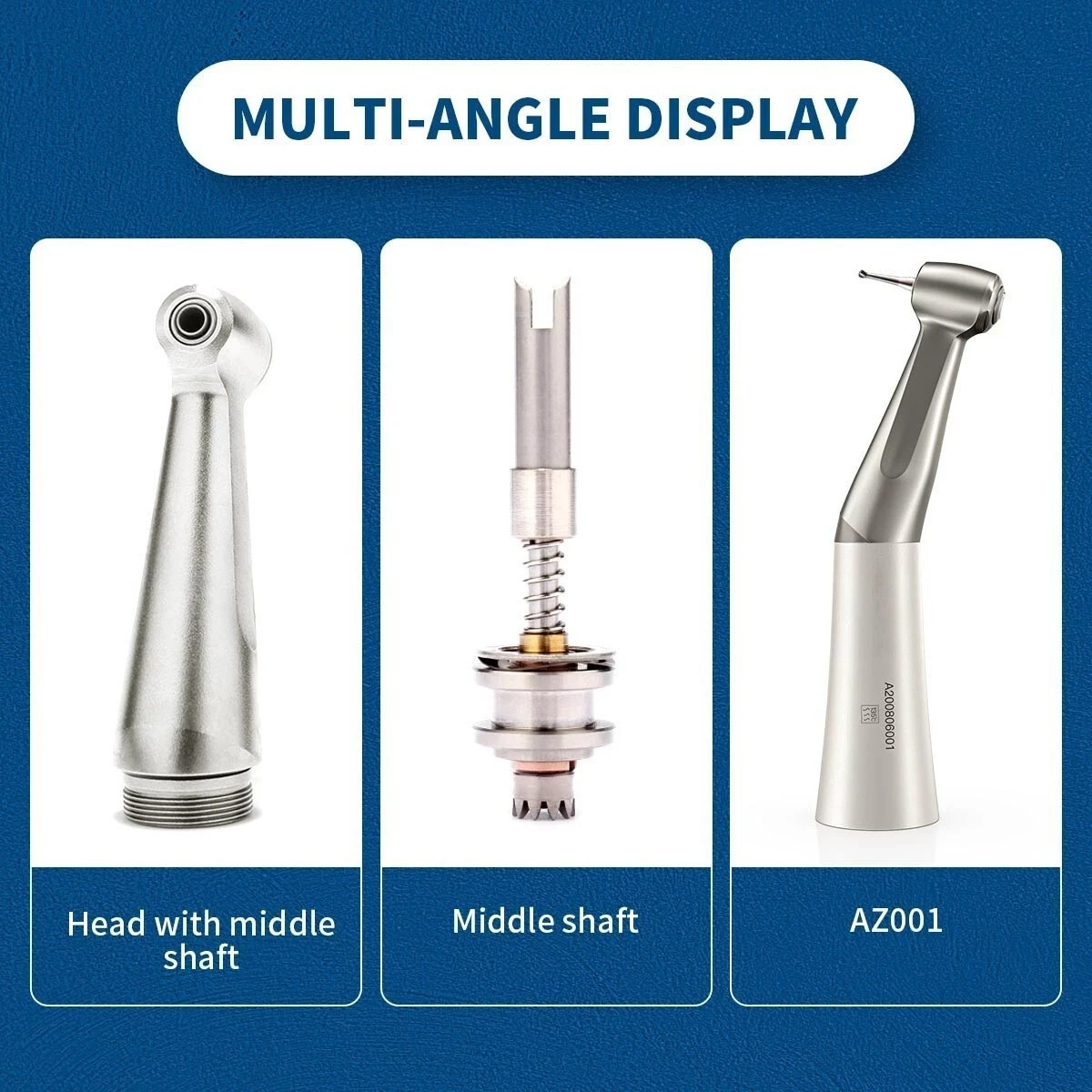 Dental Low Speed 1:1 Direct Drive Contra Angle Push Button Handpiece E-Type