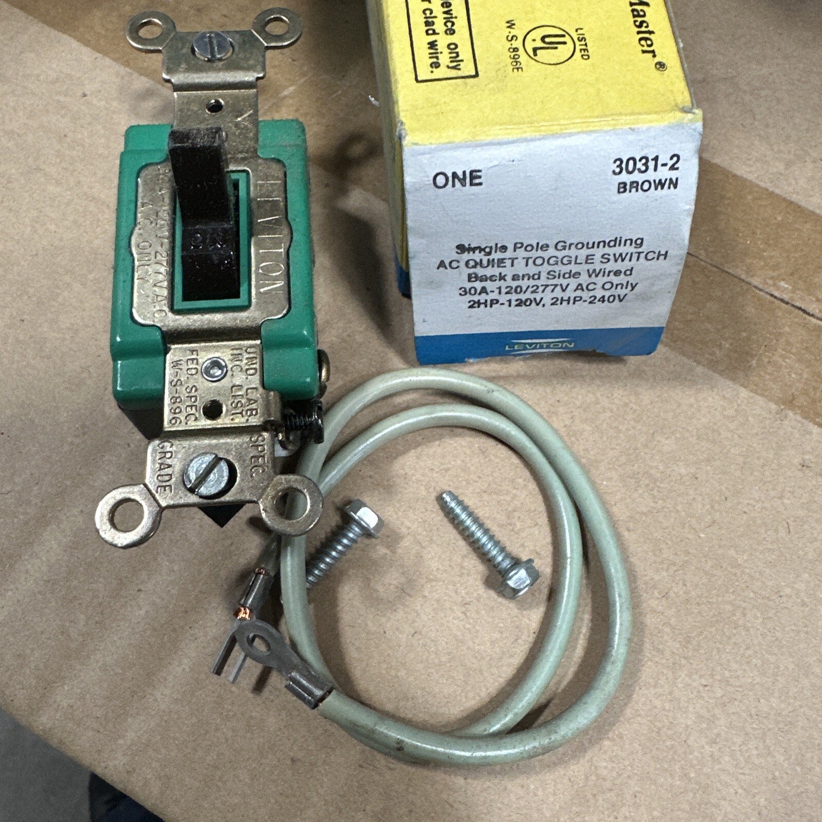 🔴(QTY 2) Leviton 3031-2 Brown 30A 120/277V Single-Pole Toggle Light Switch‼️