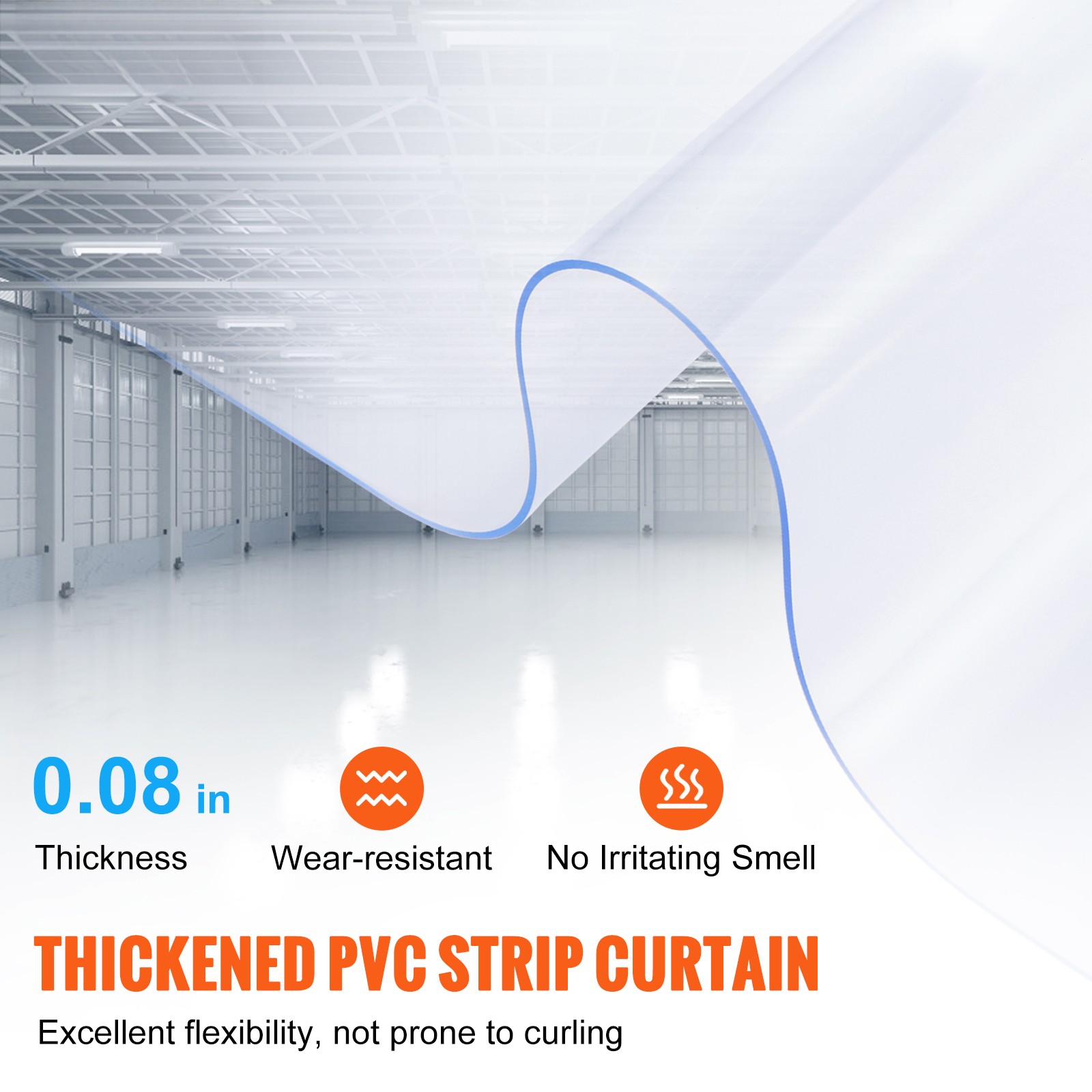 Uimoso Strip Curtain PVC Door Curtain 164’x8″ Roll Cooler Freezer Clear Plastic