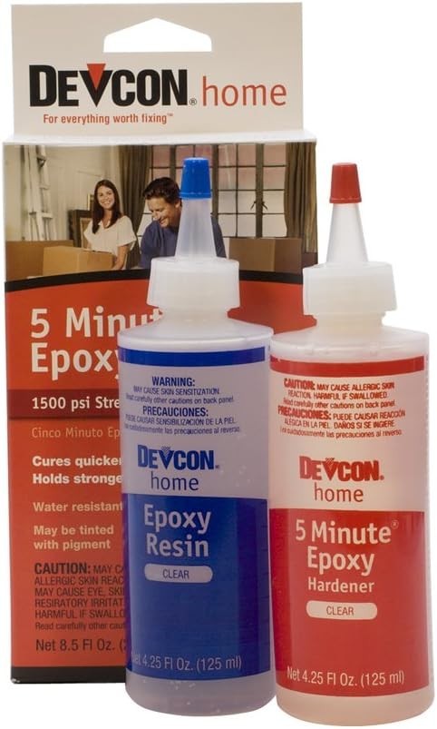 5 Minute Epoxy 2 Bottles 4-1/2 Oz Dries Clear Water Resistant