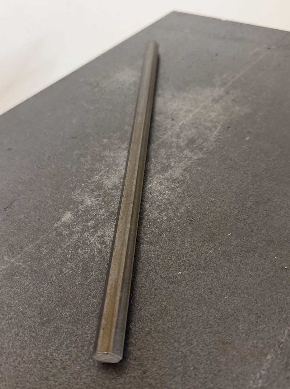 12L14 Steel Hex Bar 12mm Across Flat x 12″ Long – Cold Drawn Free Machining