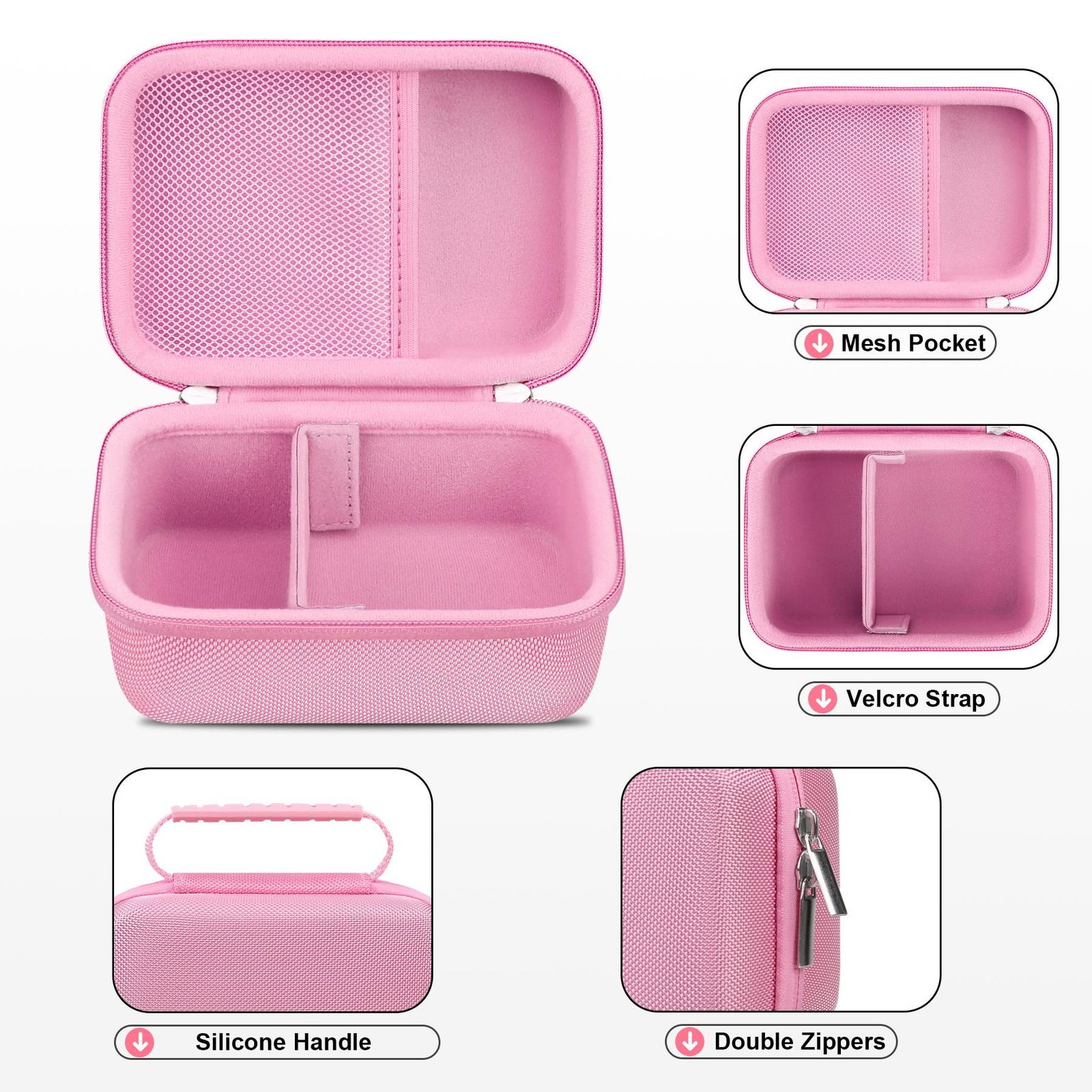 RAIALL Carrying Case for Phomemo M110/ M150 Label Maker Machine, Hard Pink