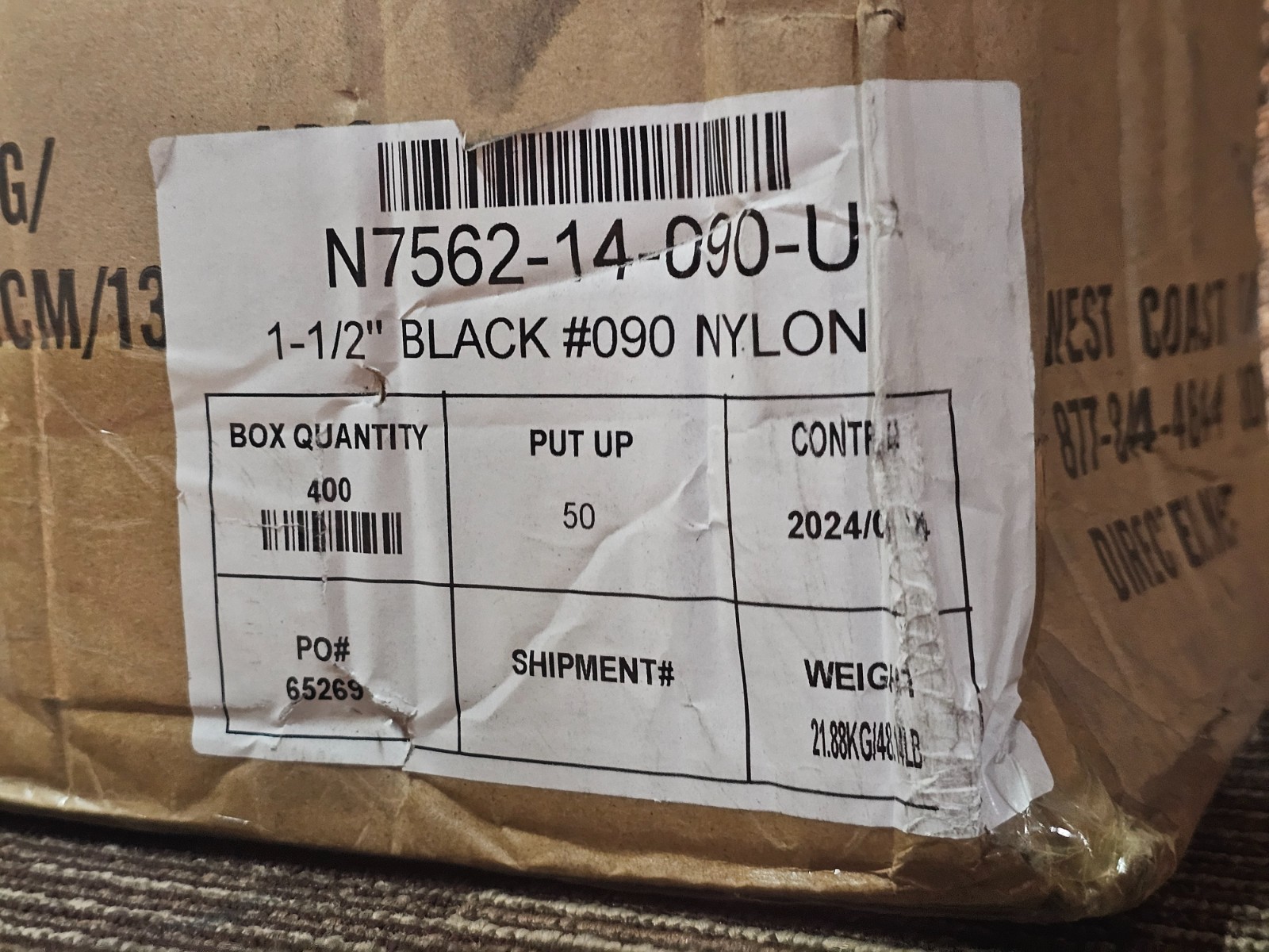 D-WEB Webbing N7562-14-090-U Narrow Woven Nylon Webbing 1-1-2″ 400 Yards Nylon