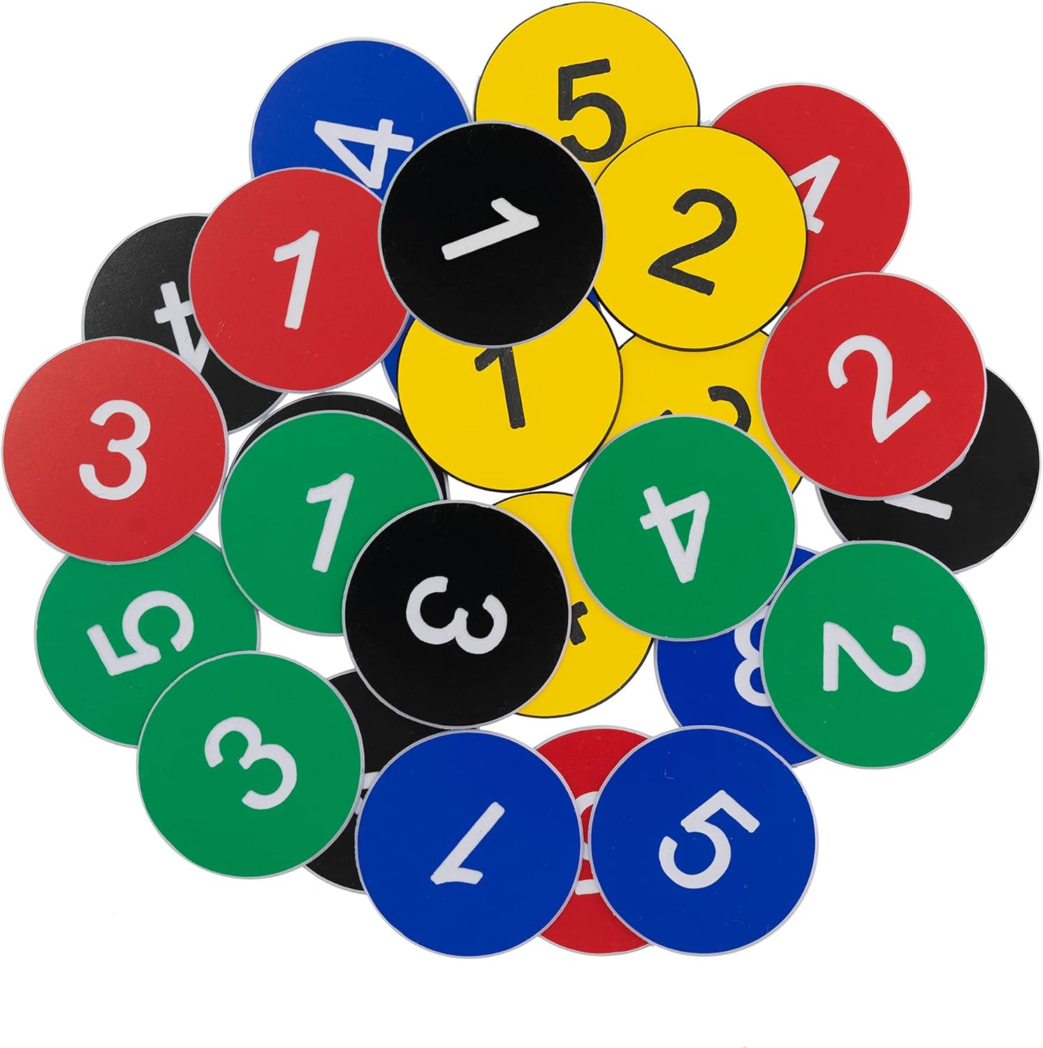 Plastic Number Tags Engraved Numbered Tags without Hole (1-100, Red)
