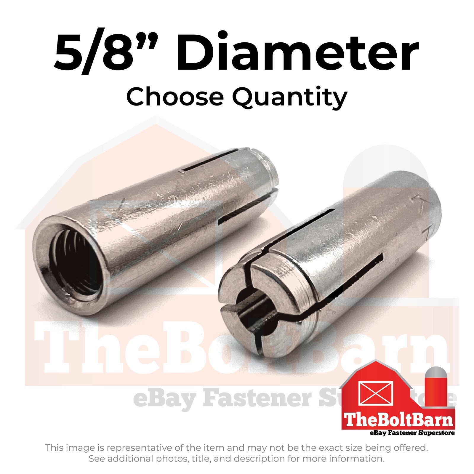 5/8-11″ Stainless Steel Drop-In Anchor (Choose Qty)