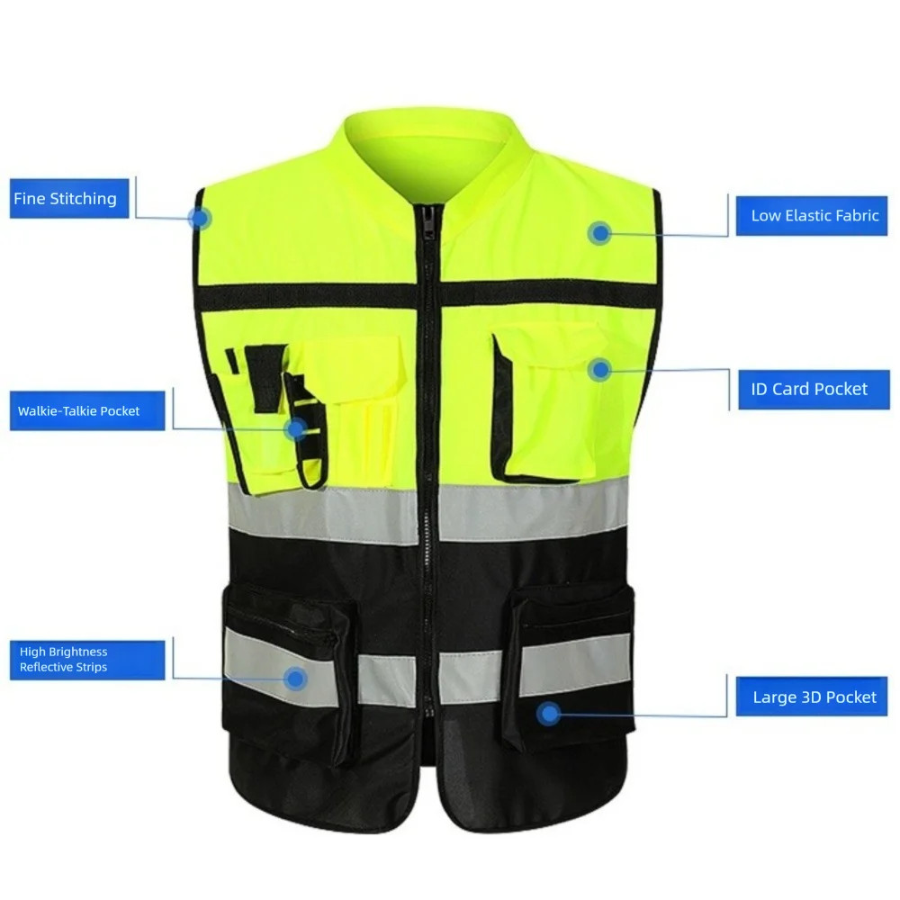 Reflective Safety Vest High Visibility One Size with Pocket Outdoor Gear