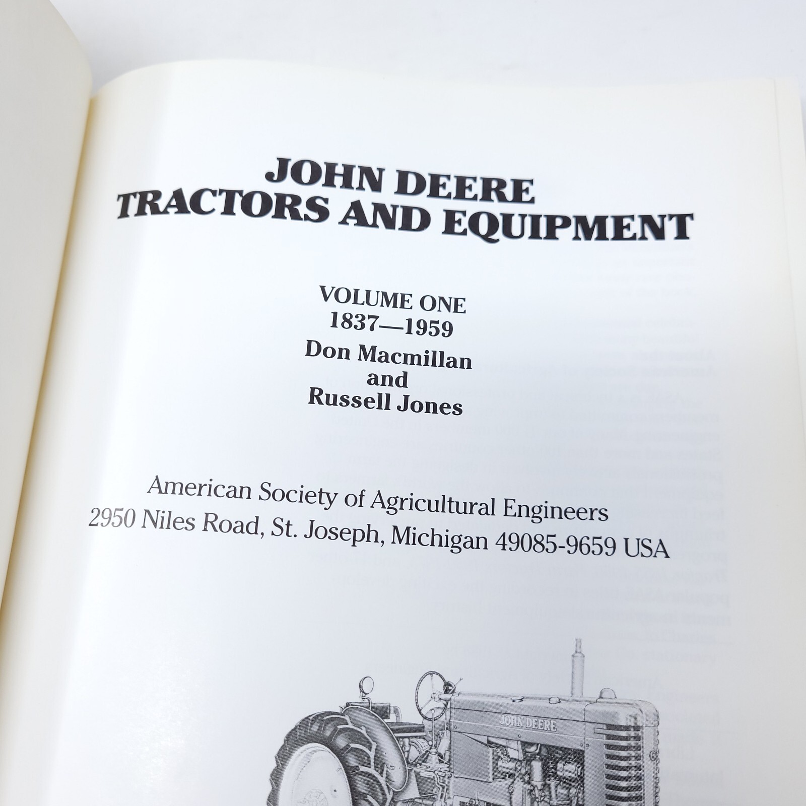 John Deere Tractors and Equipment Volume One 1837-1959