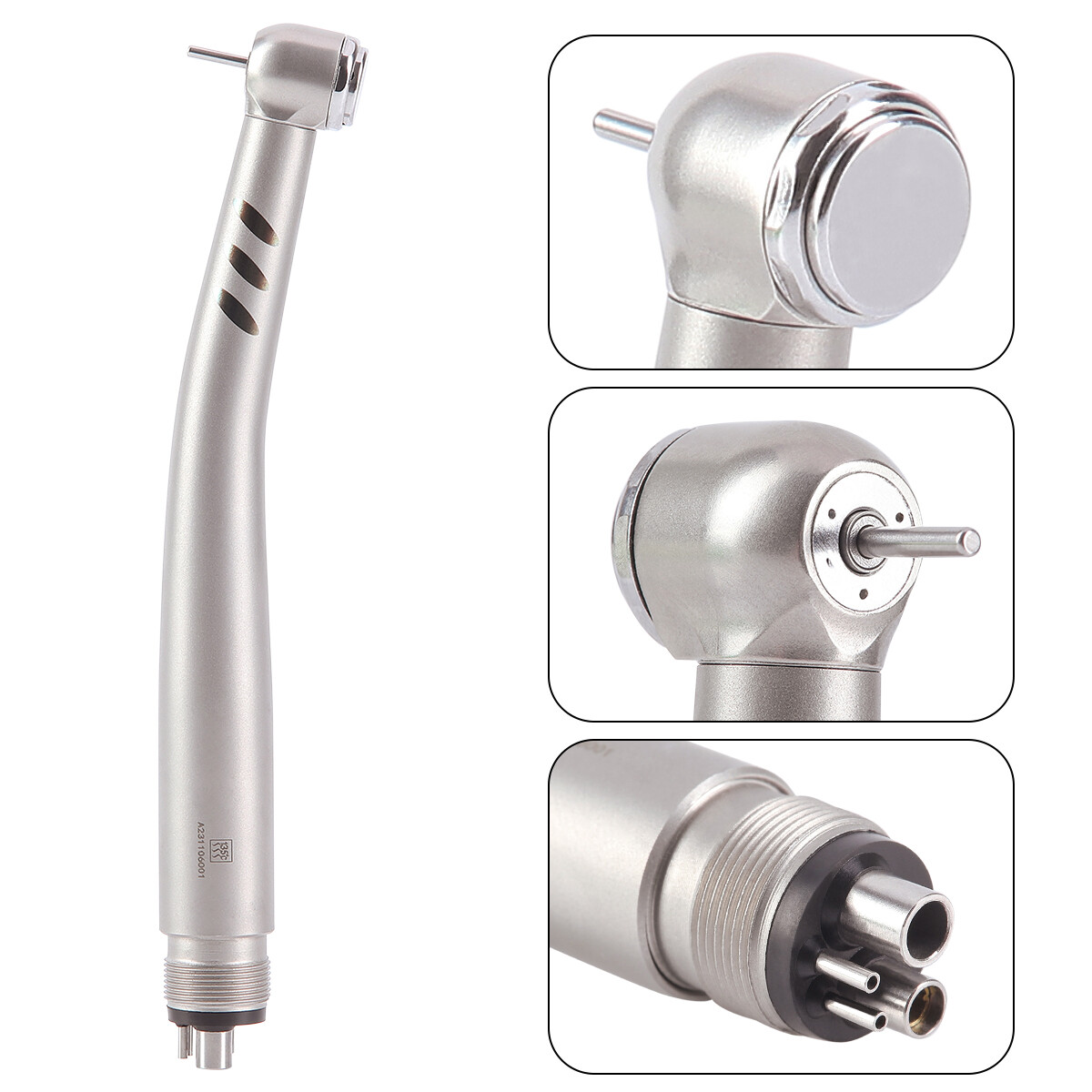Dental Torque Head High Speed Handpiece 3 Water Spray Stainless Body 2 /4Holes