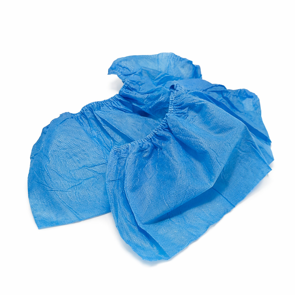 Blue Disposable Shoe Covers 100 Pack Non Woven Boot Covers Universal Fit