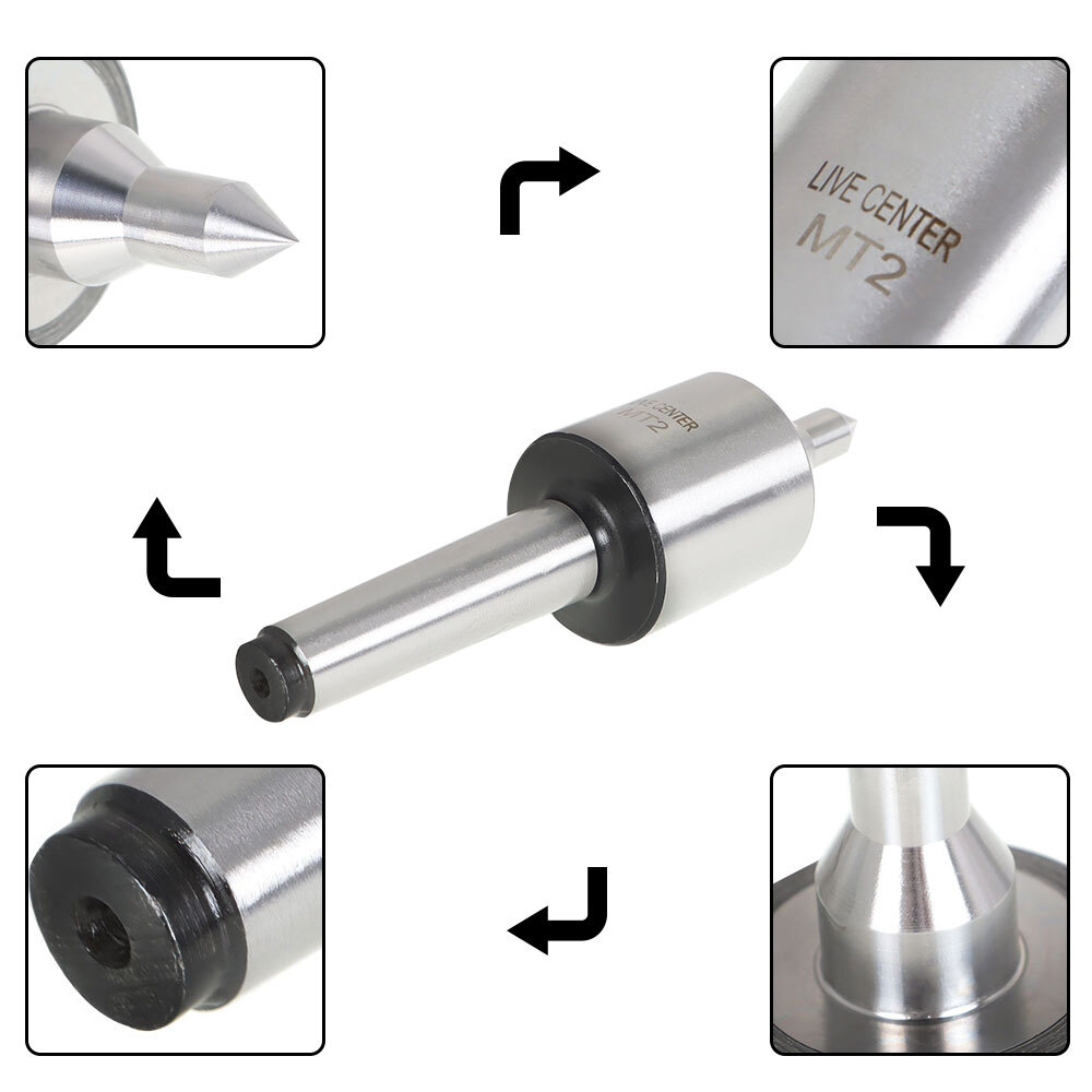 MT2 Live Center For CNC Lathe Tool Morse Taper Precision 0.000197» 60 Degree