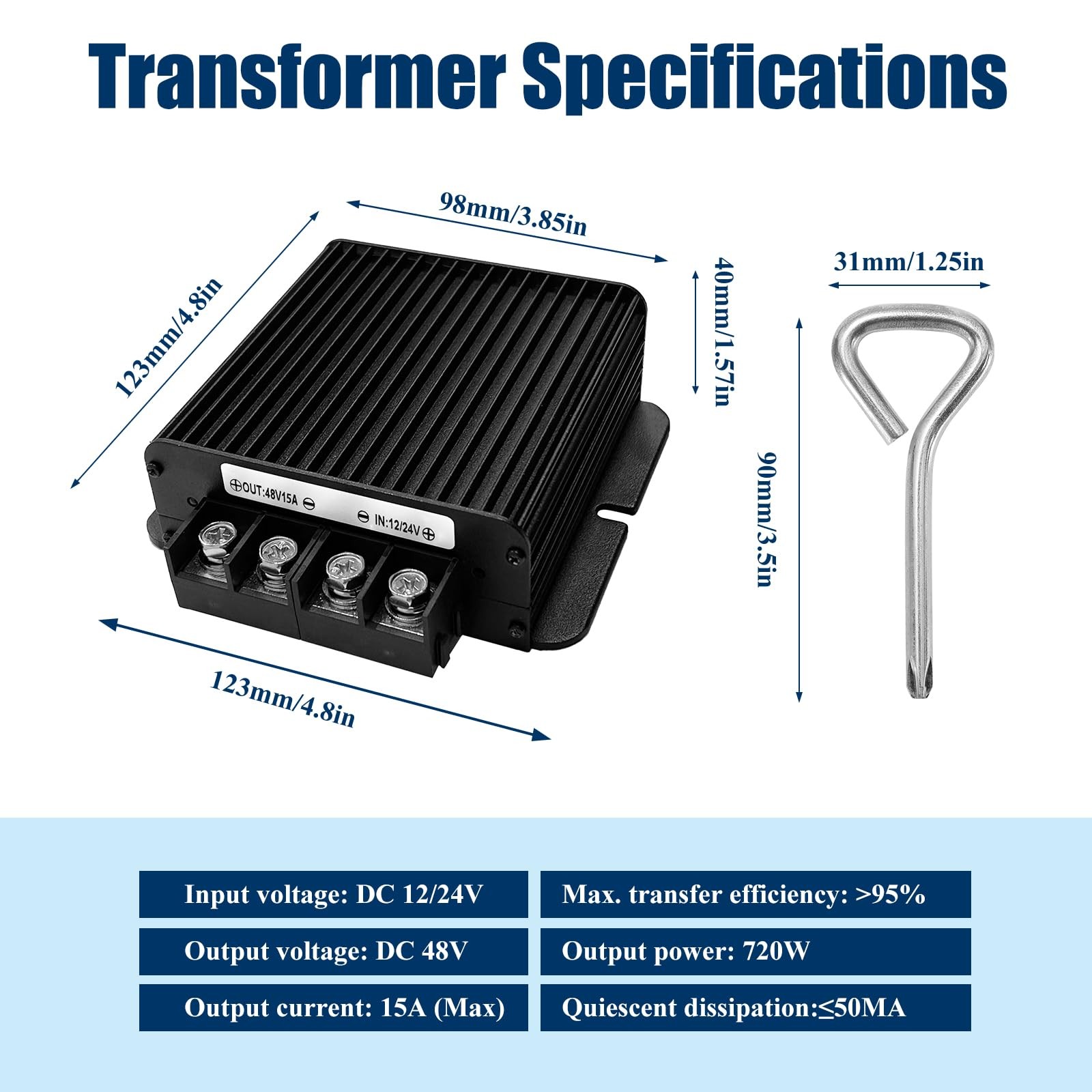 Mzhou 720W Dc-Dc 48V 15A Power Converter 12V/24V To 48V Step-Up Transformer