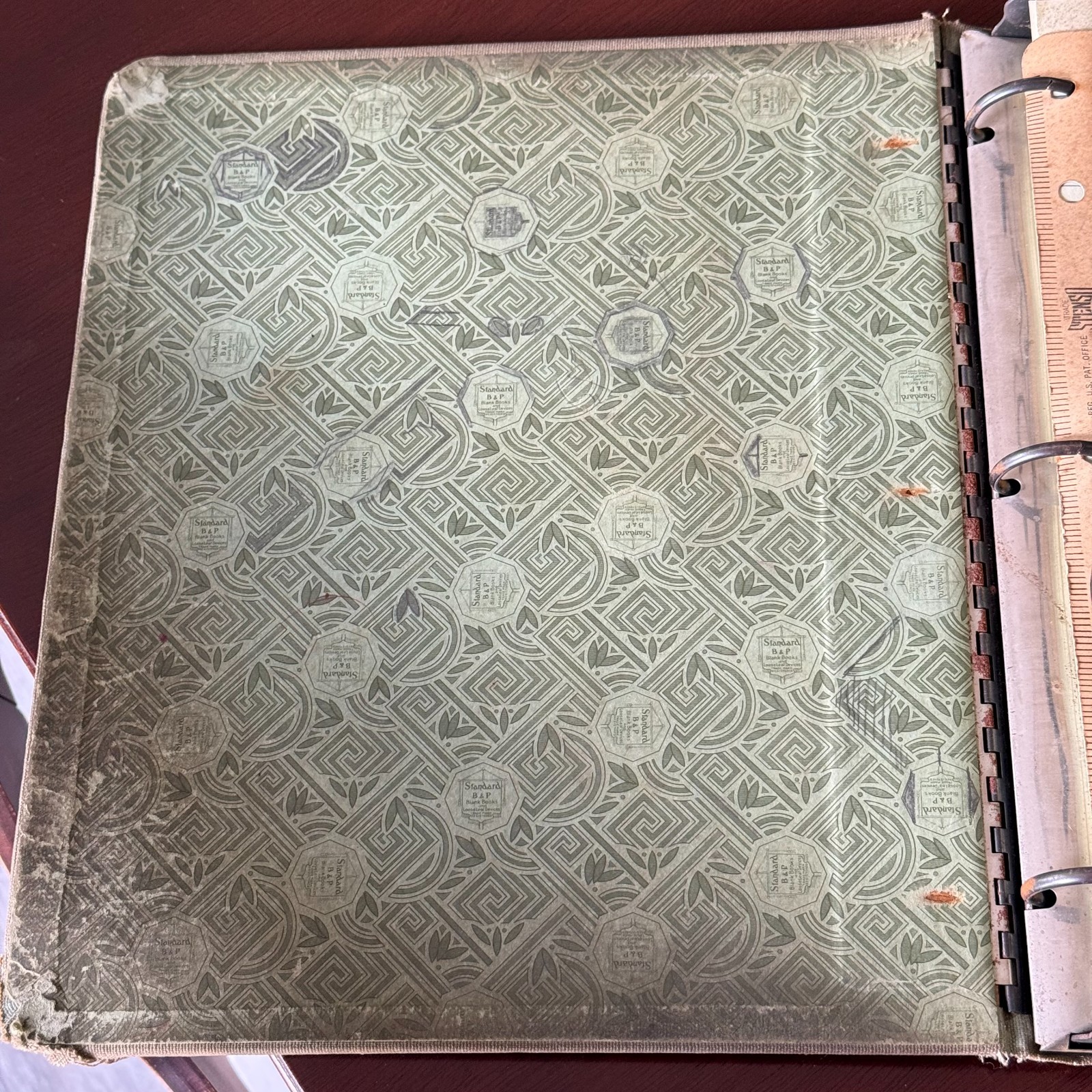 Boorum & Pease Vintage No. S2552ML Account Ledger 3 Ring Binder Stencil Office