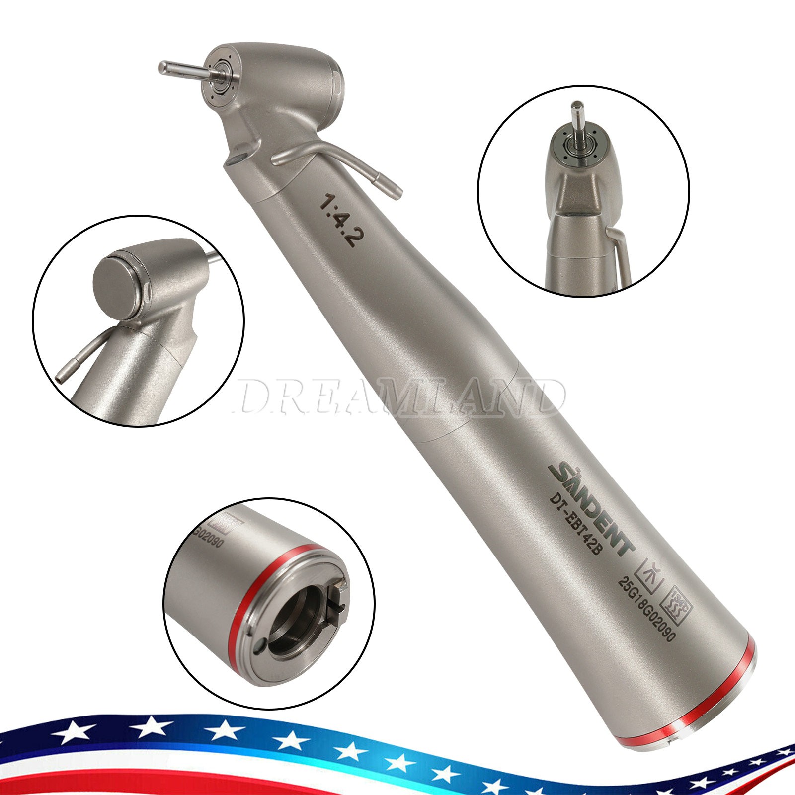 External Spray Fiber Optic Dental Surgical Contra Angle fit FG Burs 1:4.2
