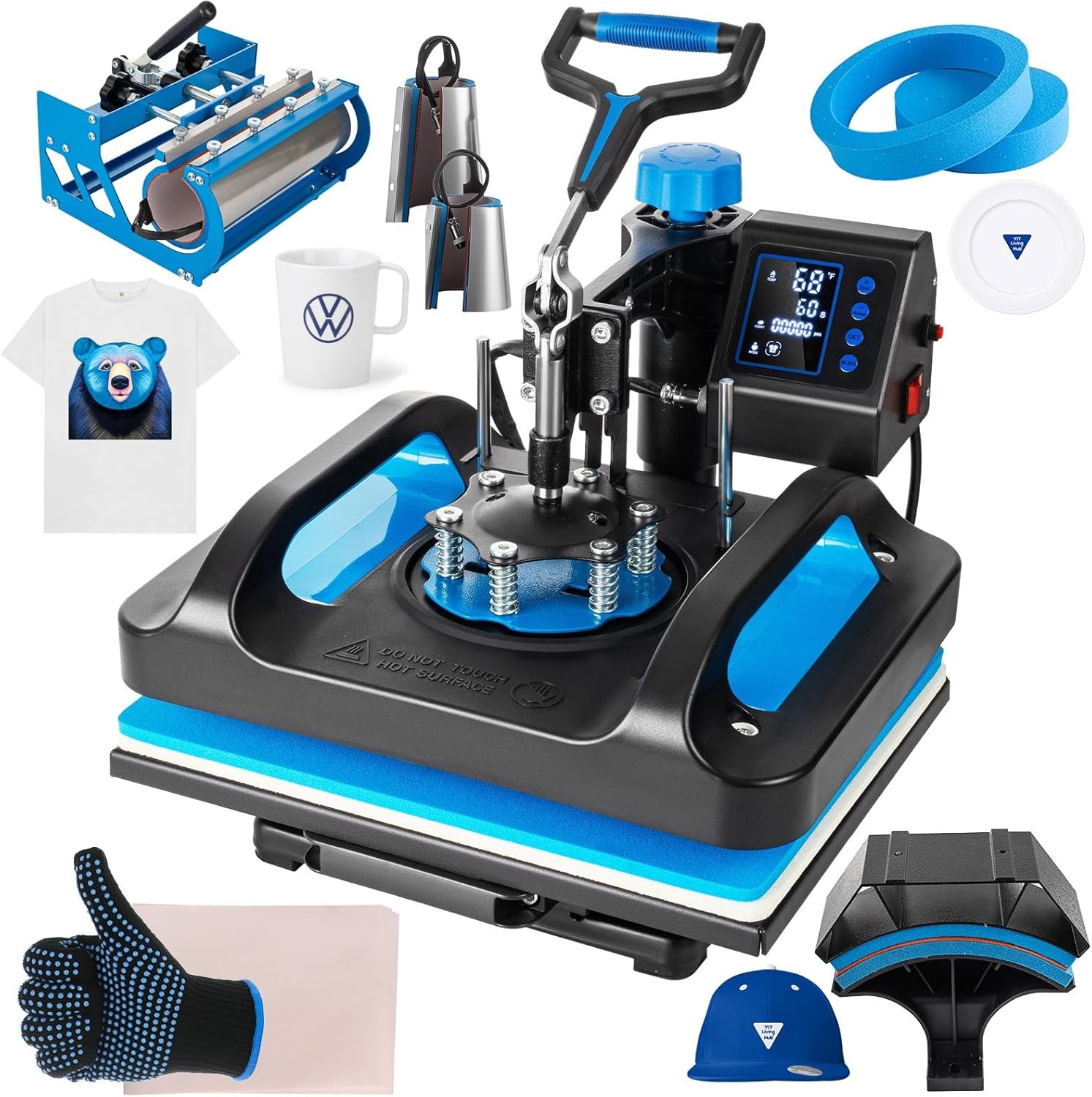 8 in 1 Heat Press Machine 15″x12″ Sublimation Printing For T-Shirt Mug Hat Plate