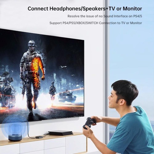 HDMI 2.0 Audio Extractor 4K 60Hz to Optical Toslink 3.5mm Aux Adapter PS4 PS5