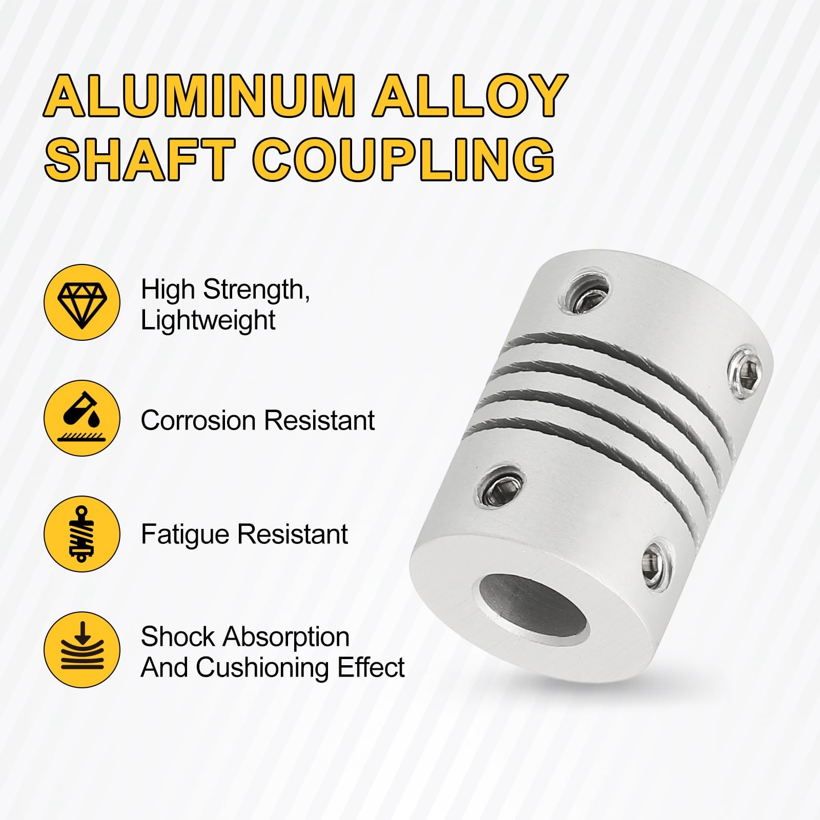 uxcell 3mm-6.35mm D15xL20mm Aluminum Flex Coupling