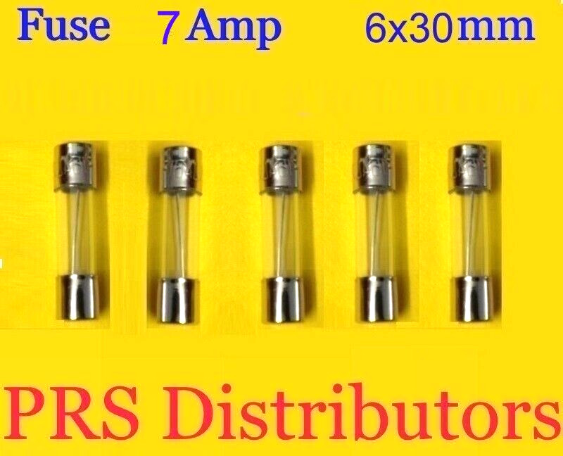 Fuse 7A 250V 6X30mm Glass Fuse 7 Amp 5 pieces USA SELLER