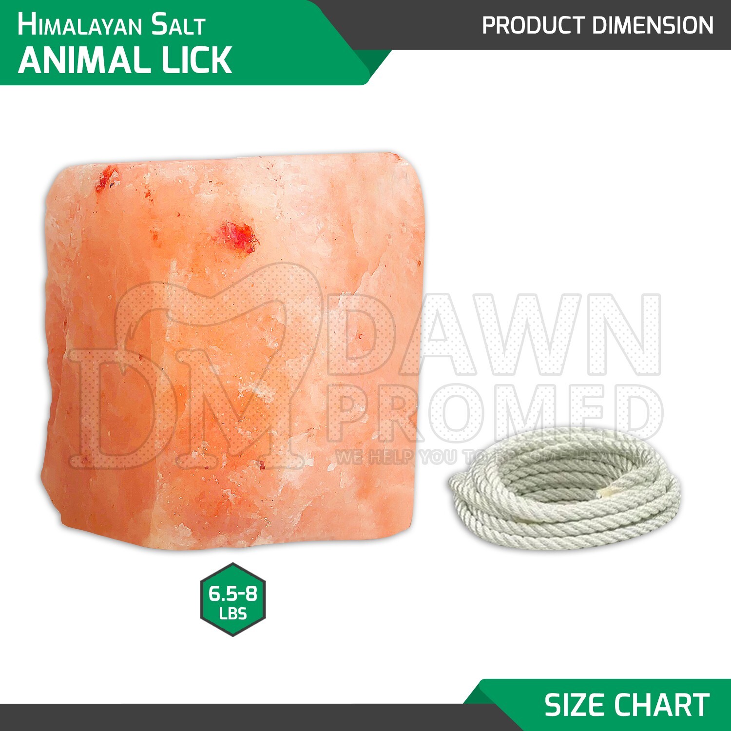 8 Pcs Himalayan Nature 100% Natural Salt Lick Block for Animal Wellness 6.5-8 Lb
