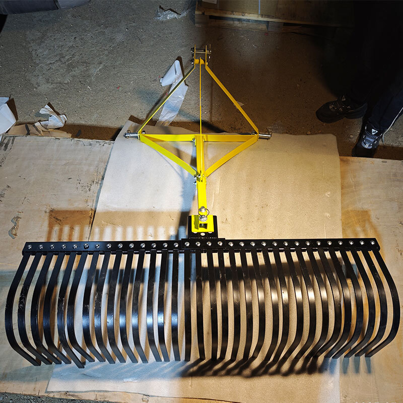 60″ Landscape Rock Rake 3 Point Cat 1 Tractor Attachment Soil Gravel Lawn Heavy