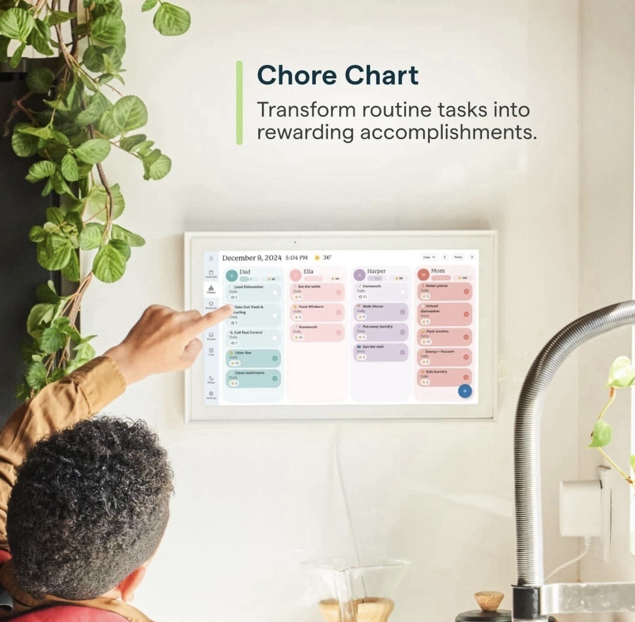 Skylight Calendar: 15-inch Wall Planner Digital Calendar & 15 – White