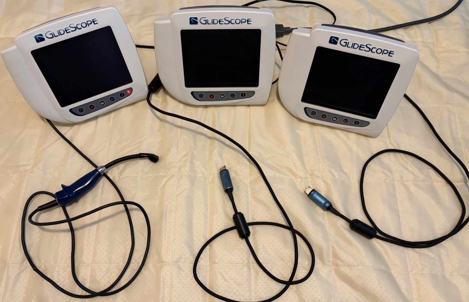3x GlideScope Monitors w/ Camera Probe Parts/Repair Tested