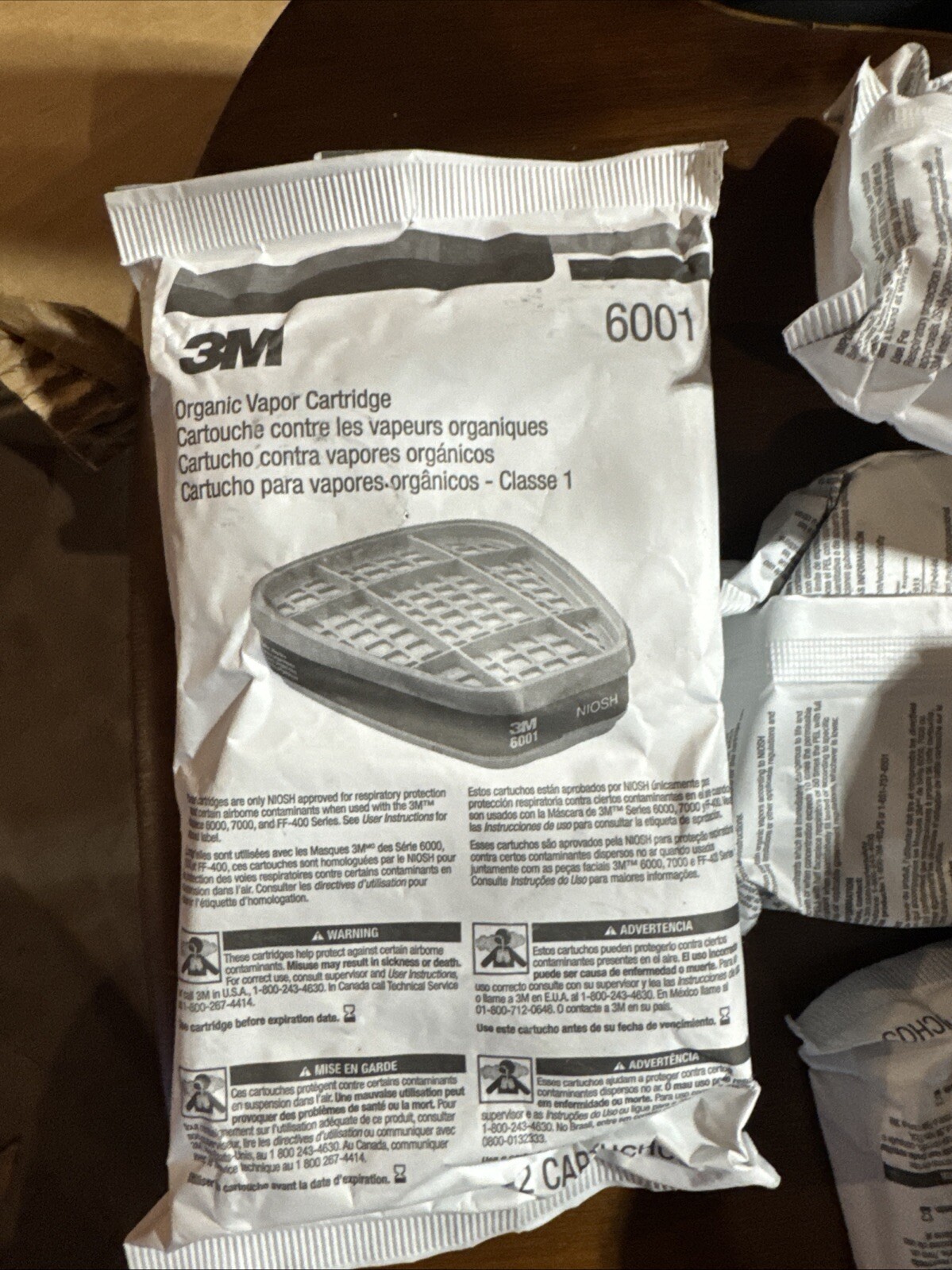 New Package of Two 3M Organic Vapor Cartridges, 6001, 02/2025 Long Shelf Life