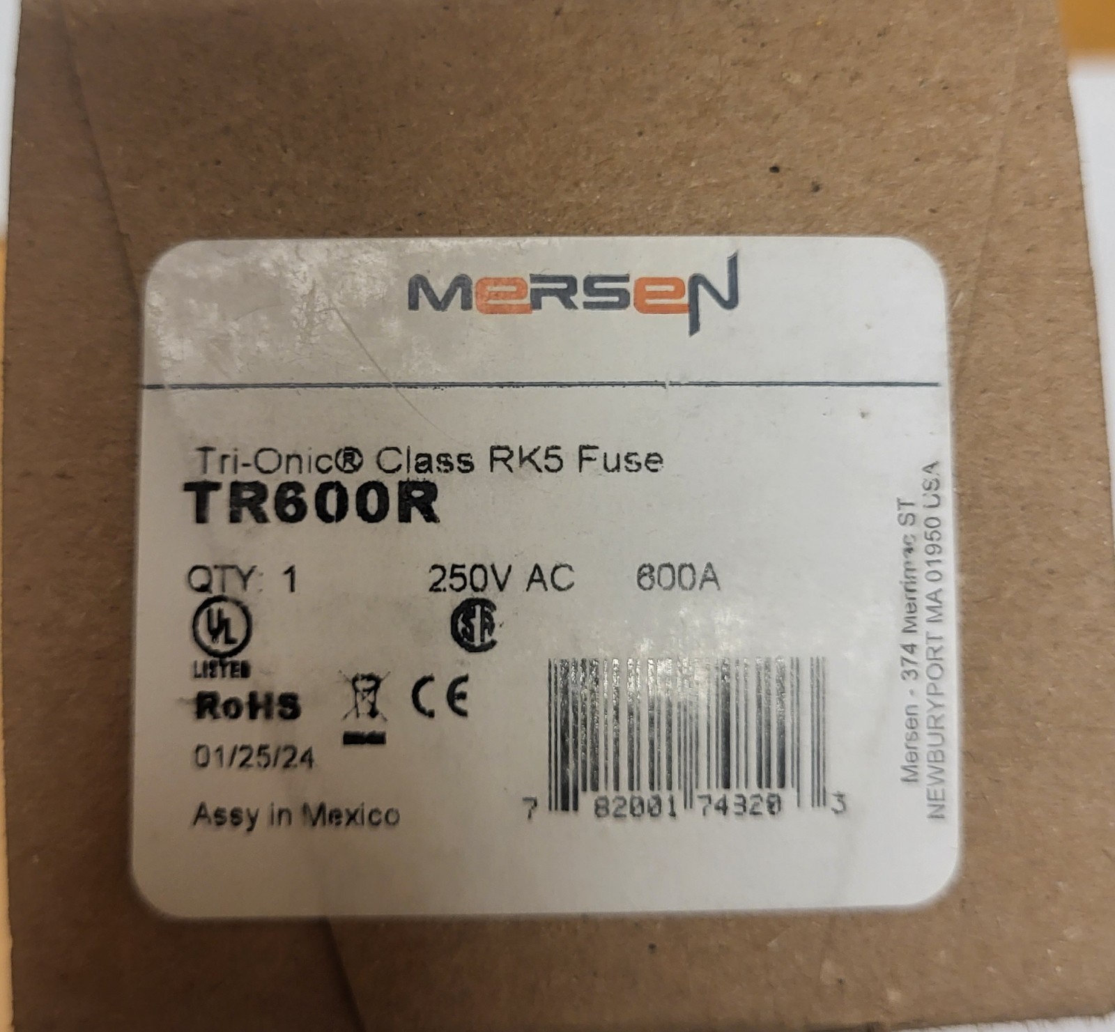 New Mersen TR600R 600 Amp 250 Volt Dual Element Class RK5 Fuse Free Shipp