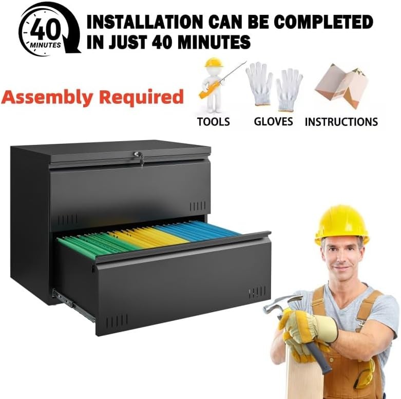 Assembly Required, Heavy Duty Office Storage Cabinet for A4/Letter/Legal Size,