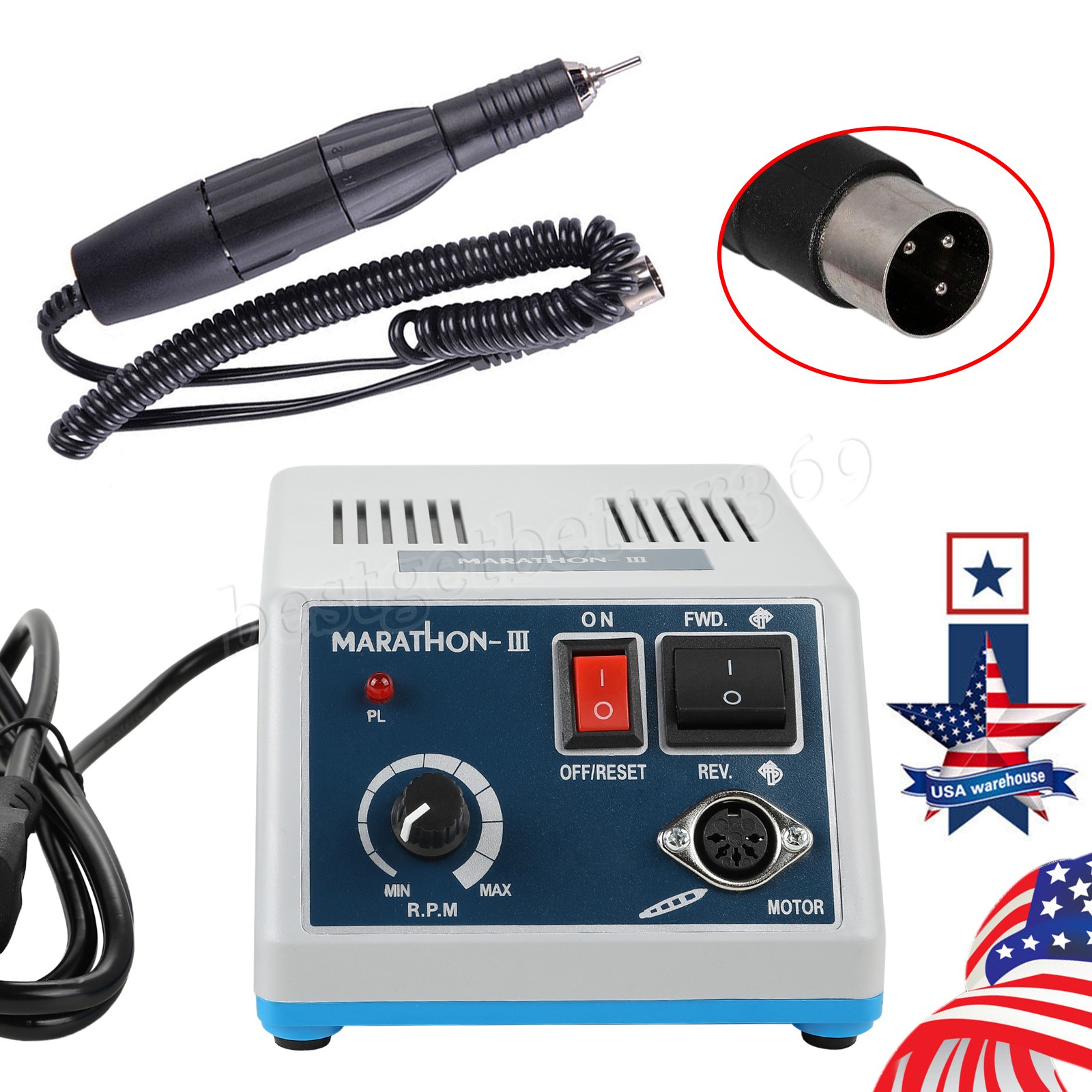 Dental Lab Marathon Electric Micromotor Polishing Unit + 35K rpm Motor Handpiece