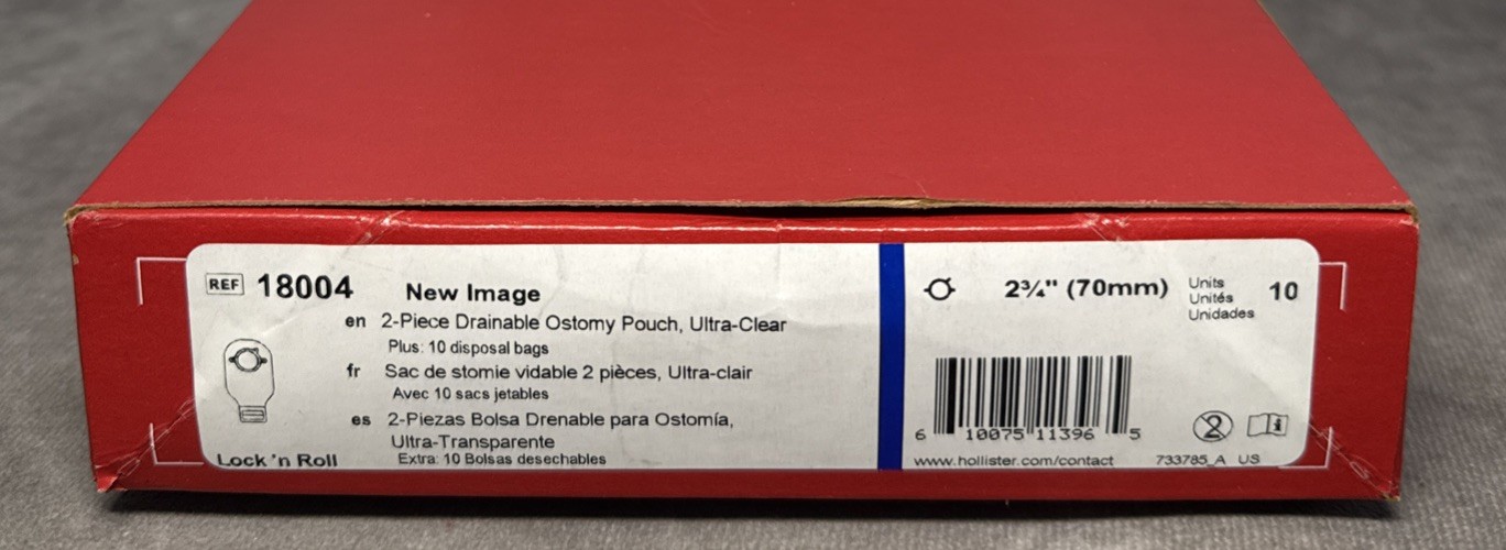 Hollister 18004 New Image Drainable Ostomy Pouch 2-3/4″ Blue Flange Box of 10
