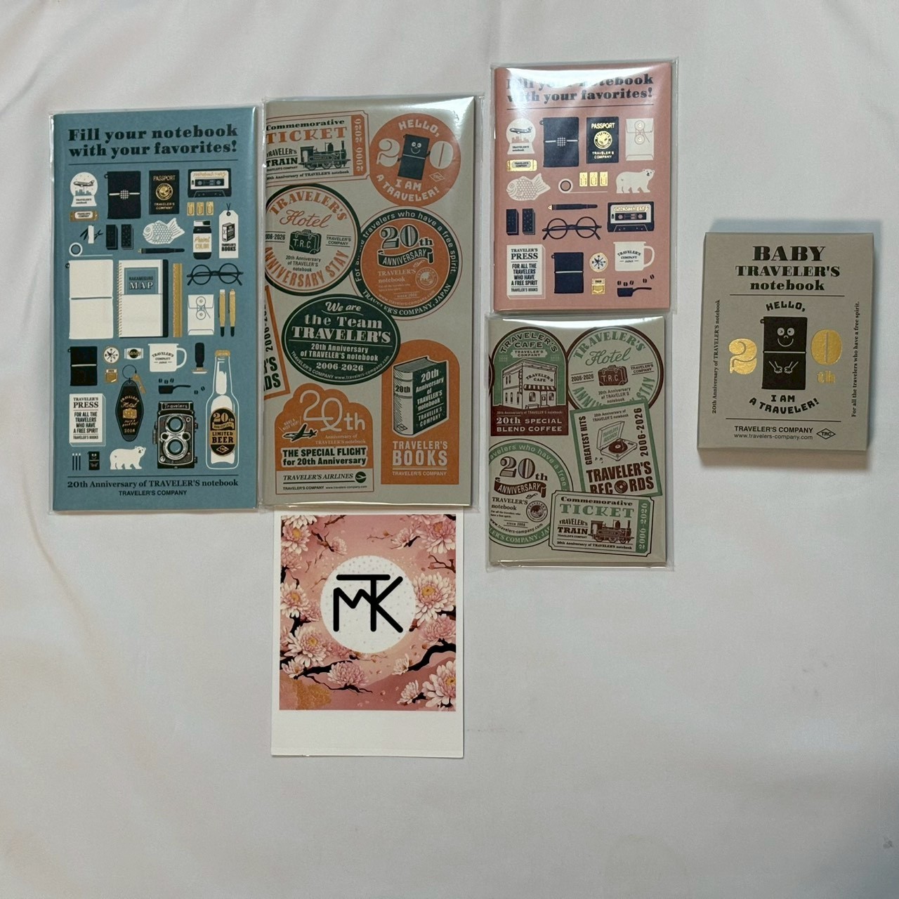 5 Set Traveler’s Notebook 20th Anniversary Baby Notebook Black set TRC CARAVAN