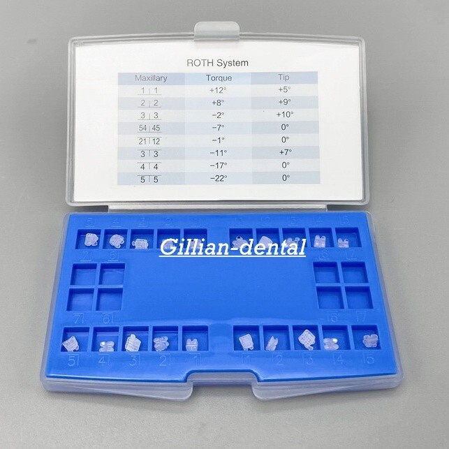 Dental Ortho Ceramic Brackets Braces Roth MBT 022/018 Slot 345 Hooks 20pcs/Pack