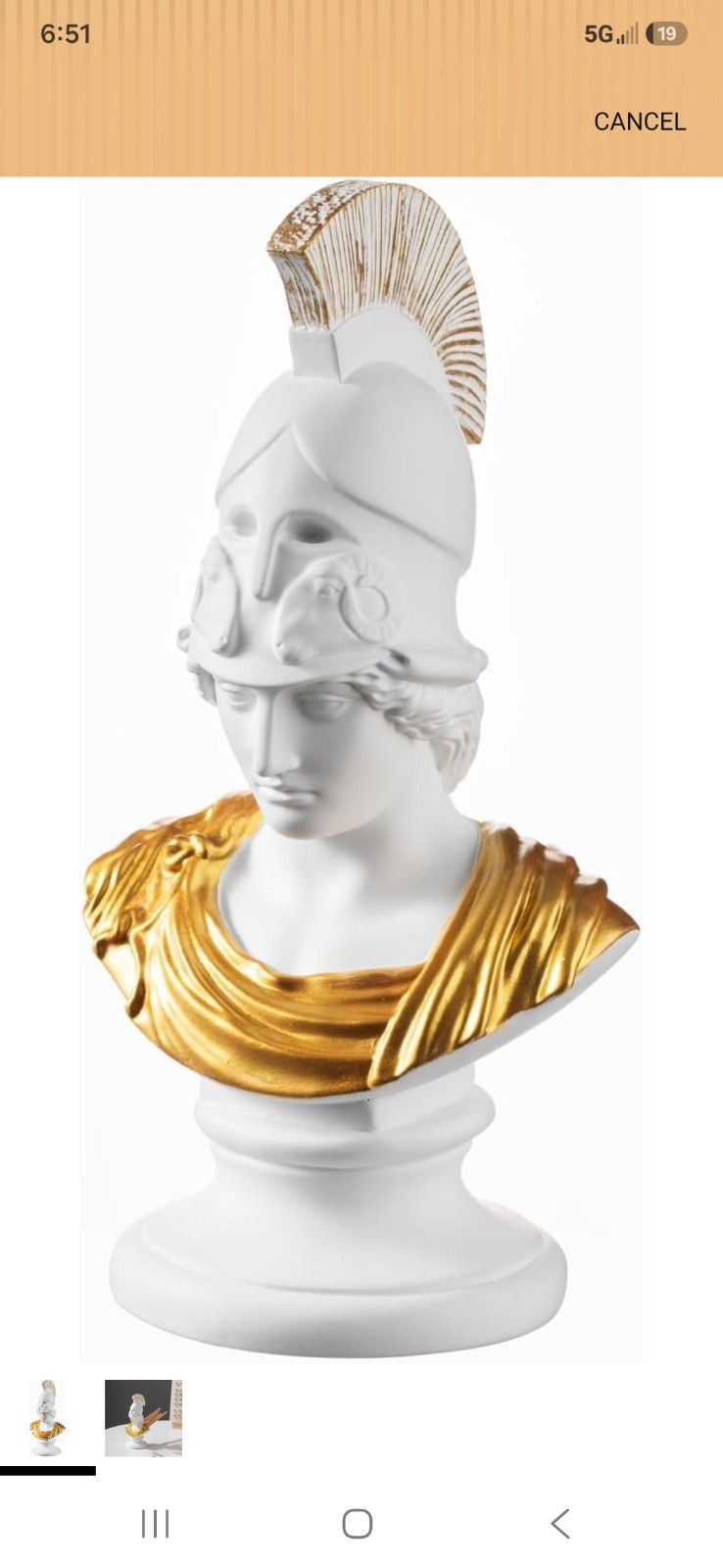 Roman Warrior Pencil Holder, 8.07″ Resin Bust Statue with Back Stabbed Holes,…