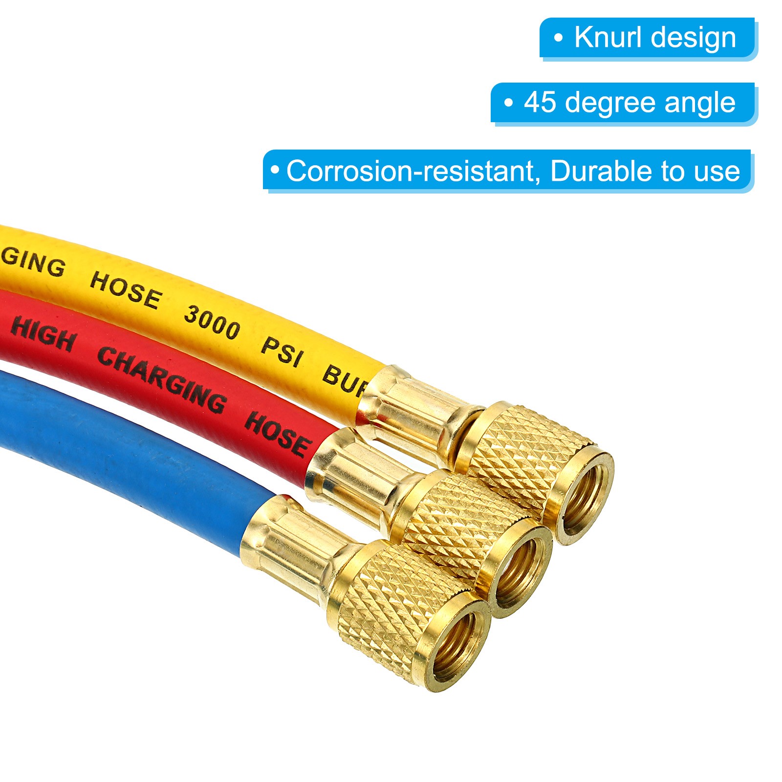 4.9ft 600 PSI 3000 PSI Refrigerant Charging Tube Refrigerating Three Color