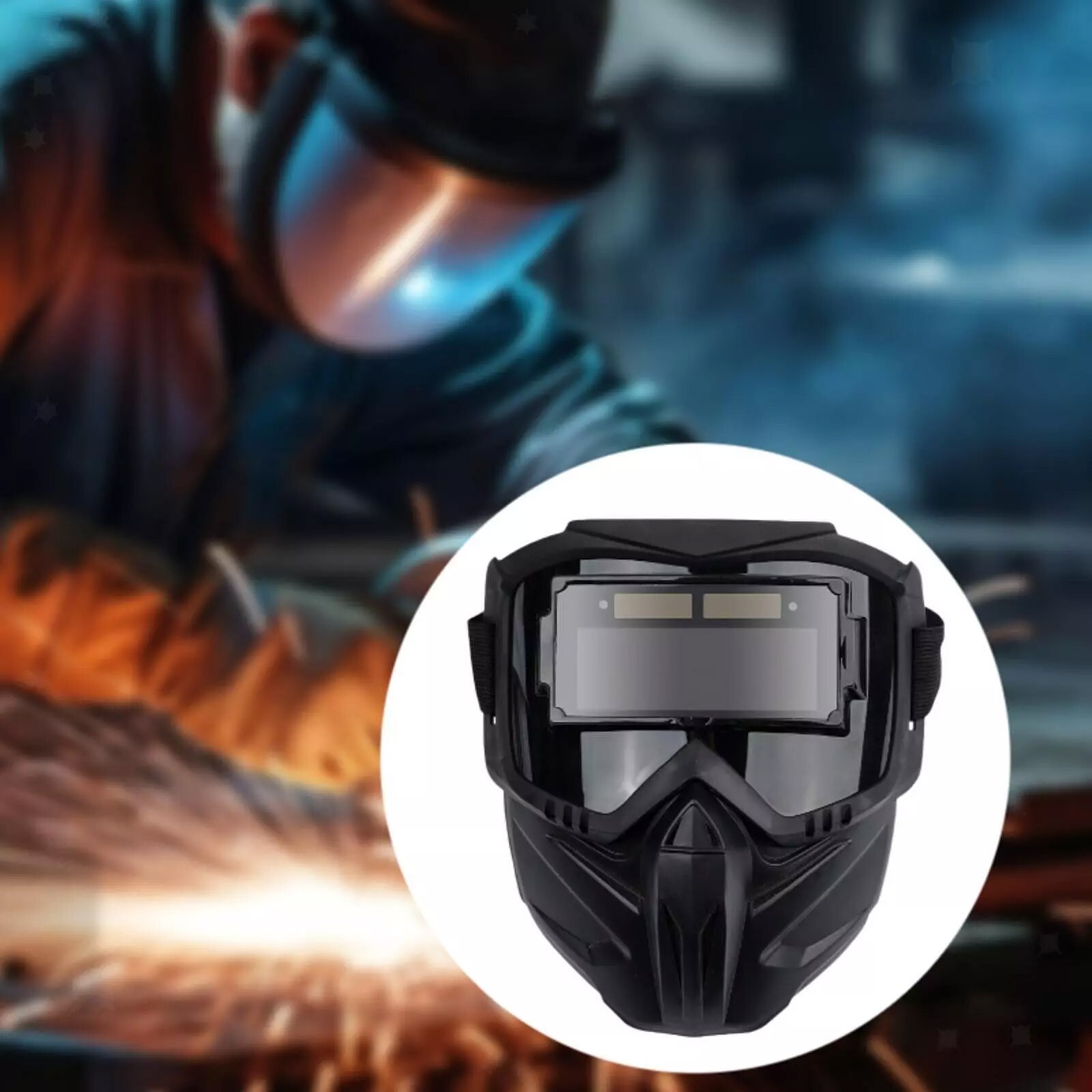 NEW True Color Auto Darkening Welding Glasses Flame Resistant Welder Mask Black